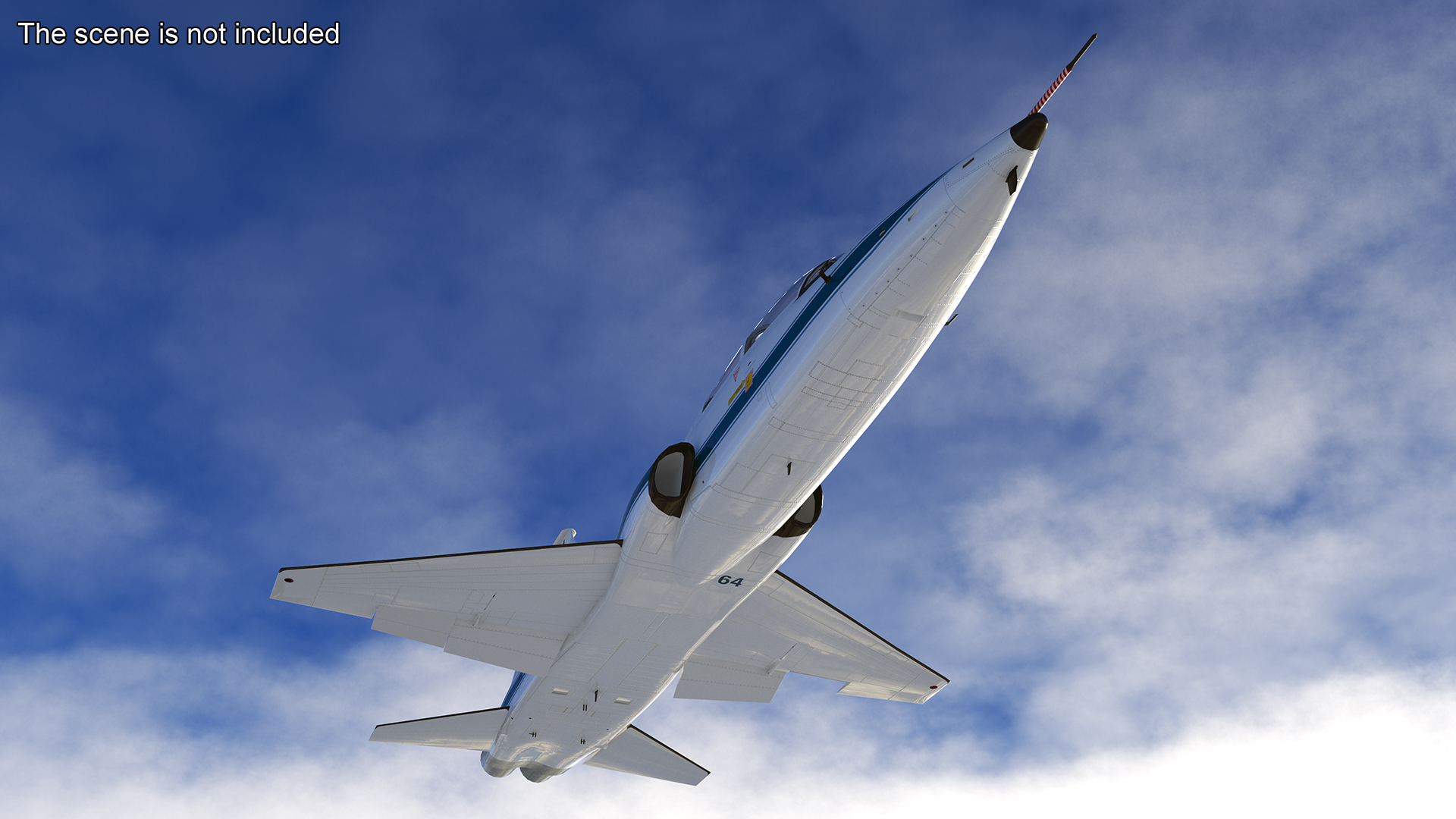 NASA Trainer Jet Aircraft T-38 White Rigged for Maya 3D