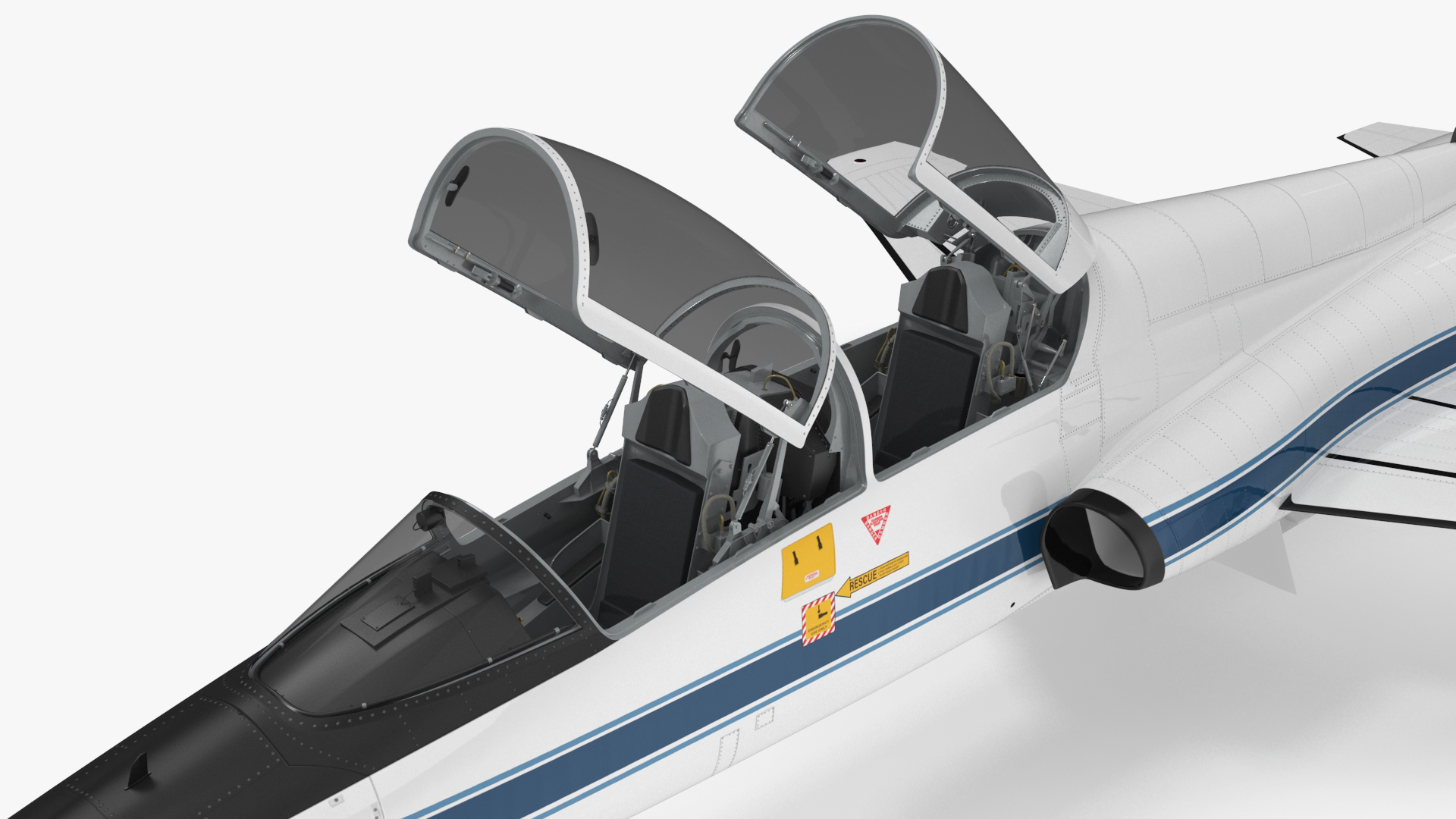NASA Trainer Jet Aircraft T-38 White Rigged for Maya 3D