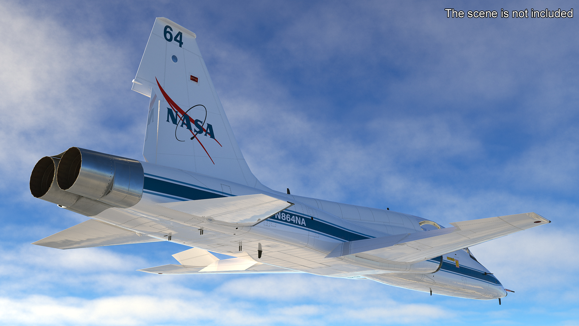 NASA Trainer Jet Aircraft T-38 White Rigged for Maya 3D