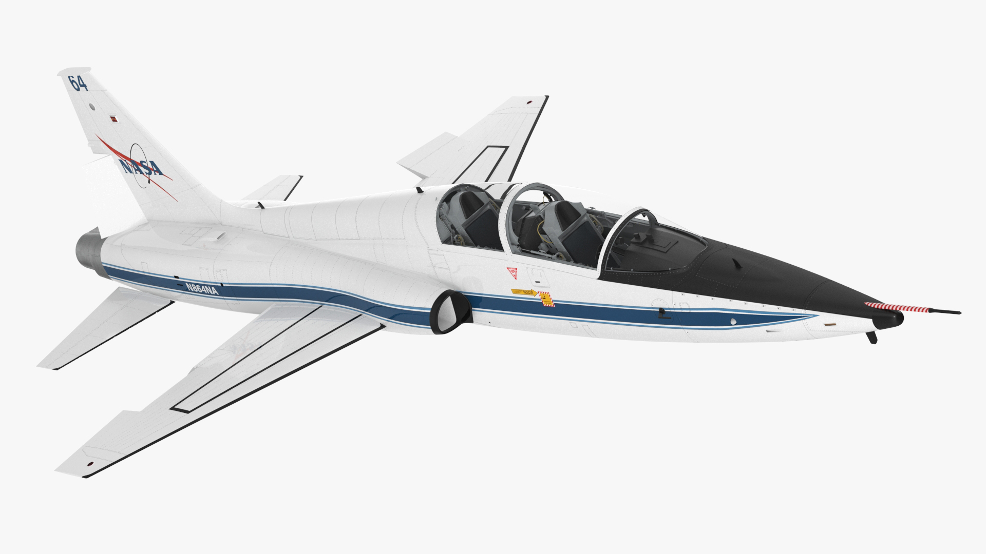 NASA Trainer Jet Aircraft T-38 White Rigged for Maya 3D