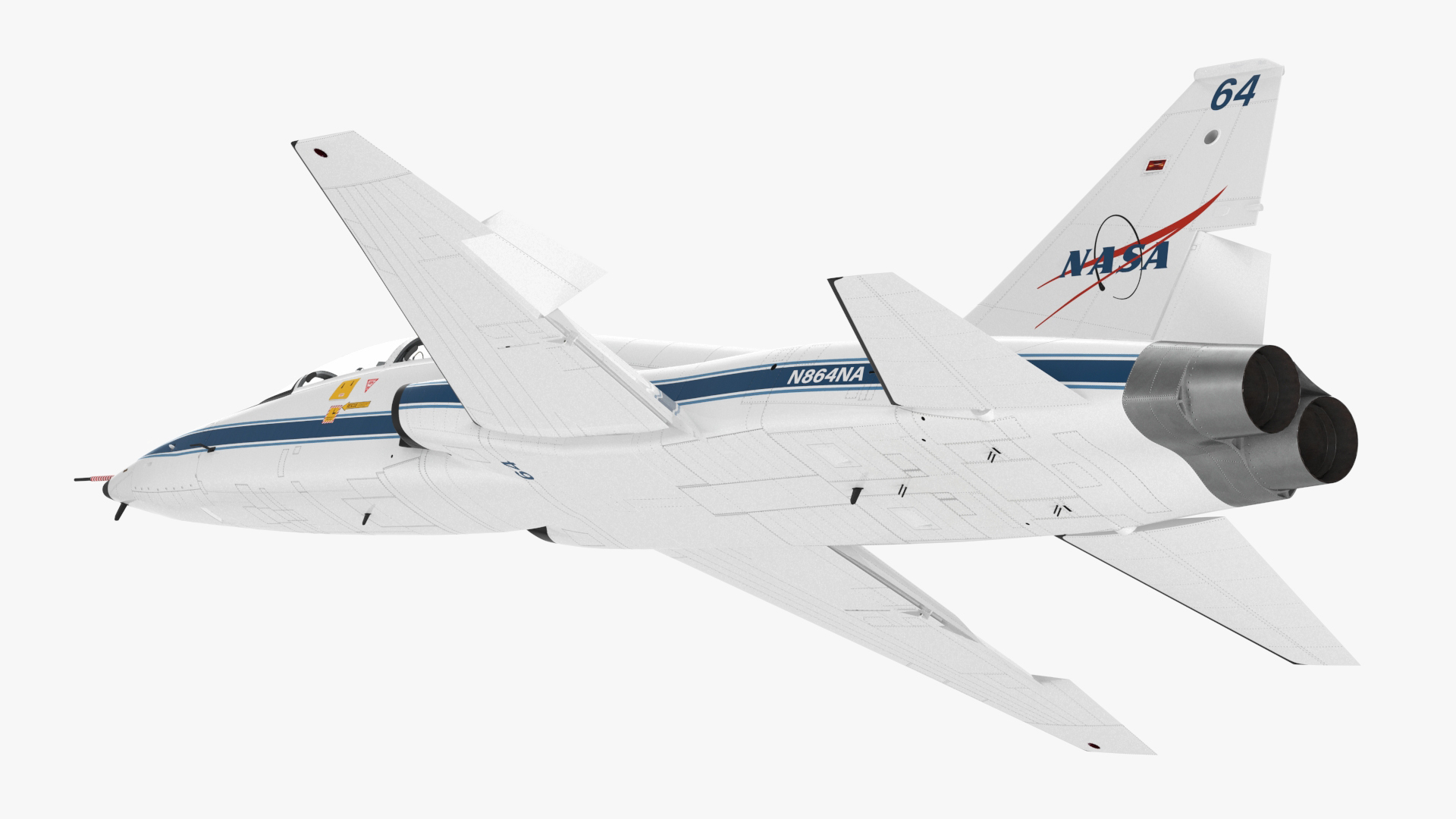 NASA Trainer Jet Aircraft T-38 White Rigged for Maya 3D