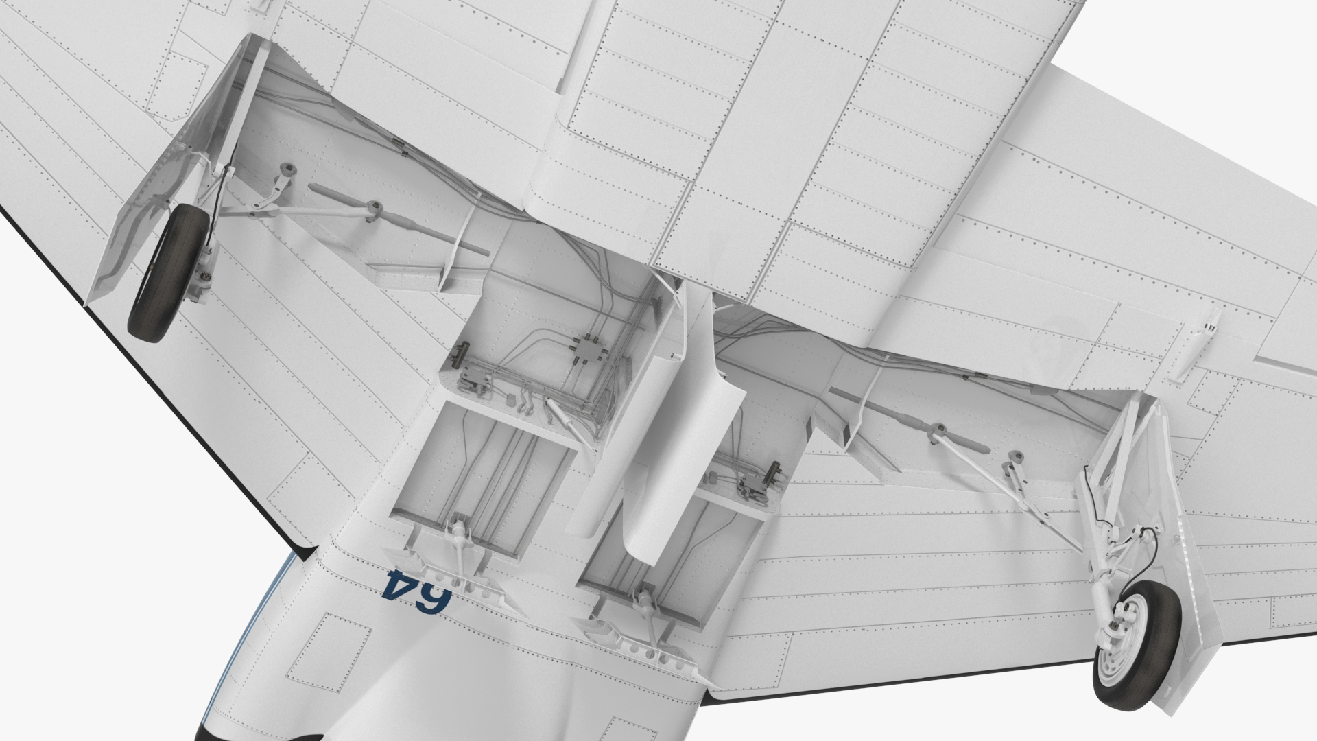 NASA Trainer Jet Aircraft T-38 White Rigged for Maya 3D