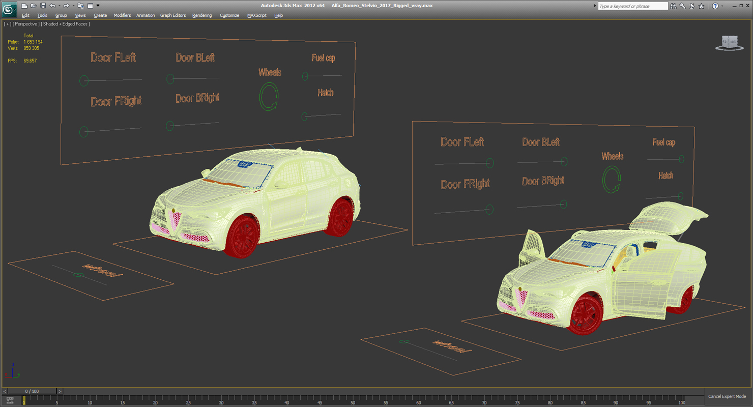 3D model Alfa Romeo Stelvio 2017 Rigged
