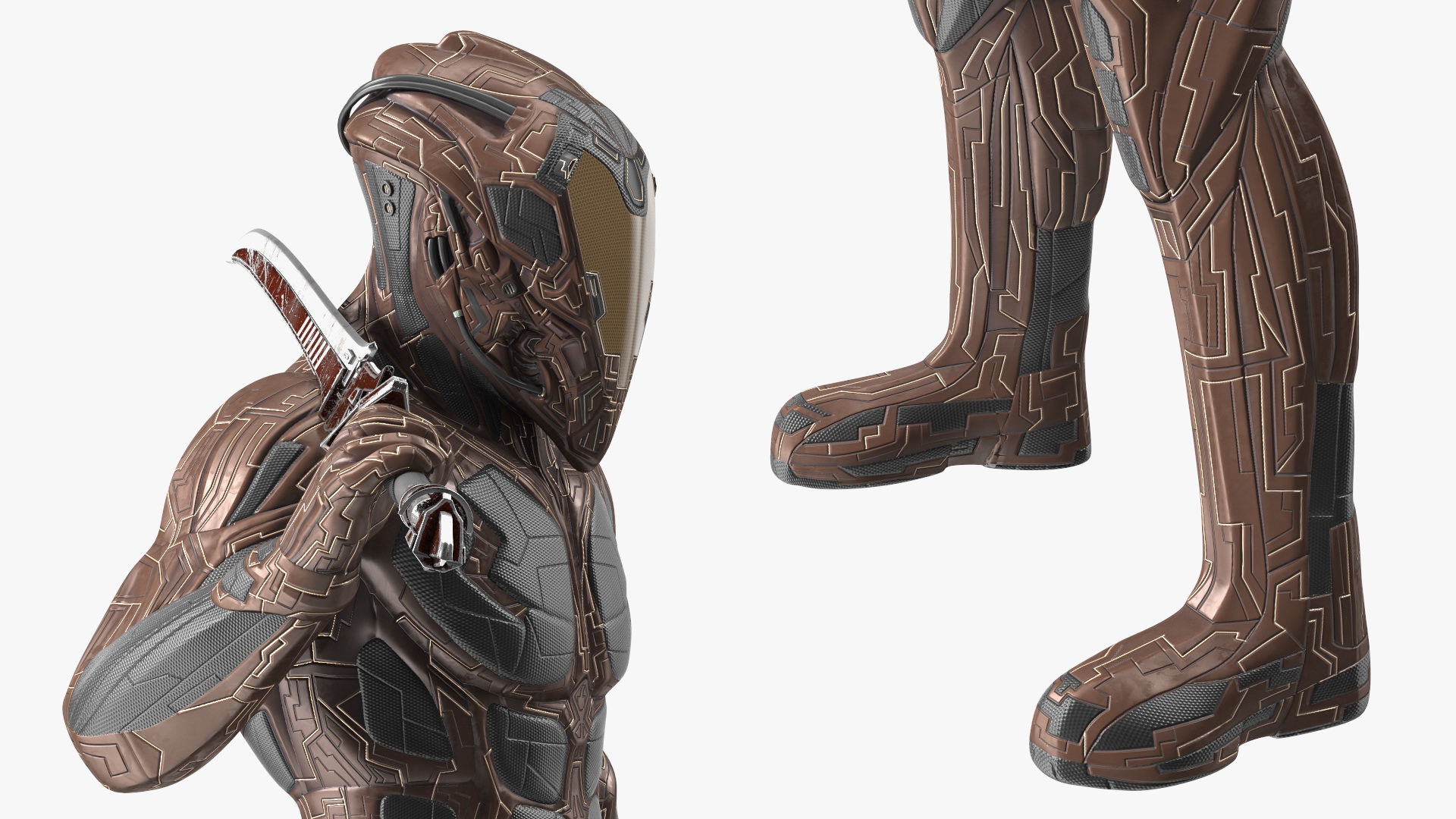 3D Futuristic Cosmic Soldier with Sword