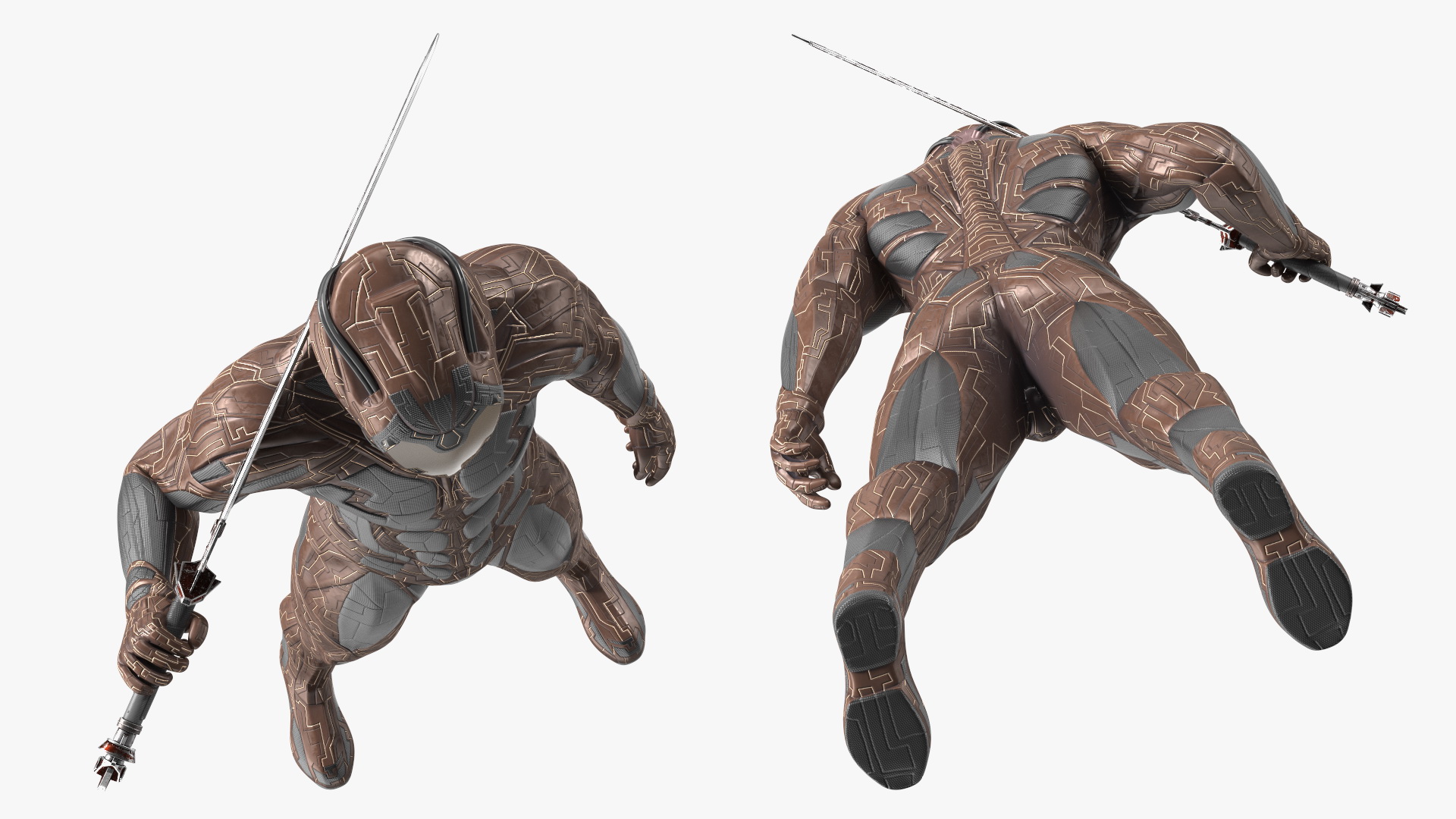 3D Futuristic Cosmic Soldier with Sword
