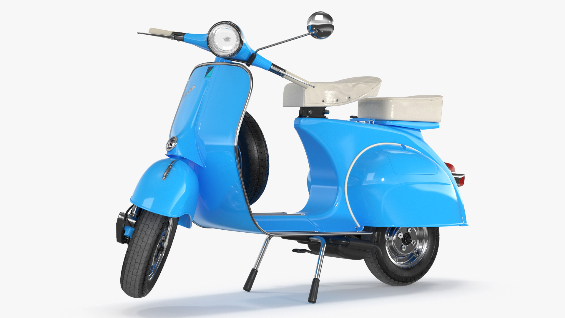 Classic Scooter Vespa 125 Blue Rigged 3D