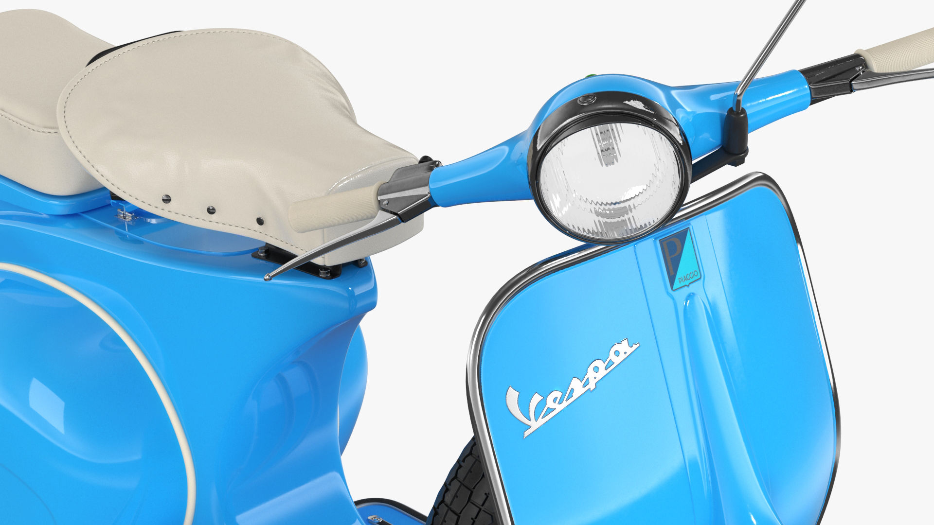 Classic Scooter Vespa 125 Blue Rigged 3D