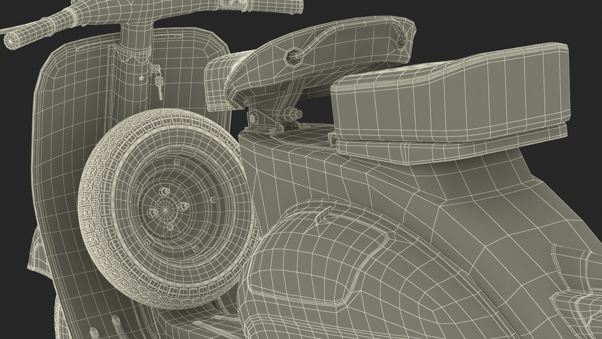 Classic Scooter Vespa 125 Blue Rigged 3D