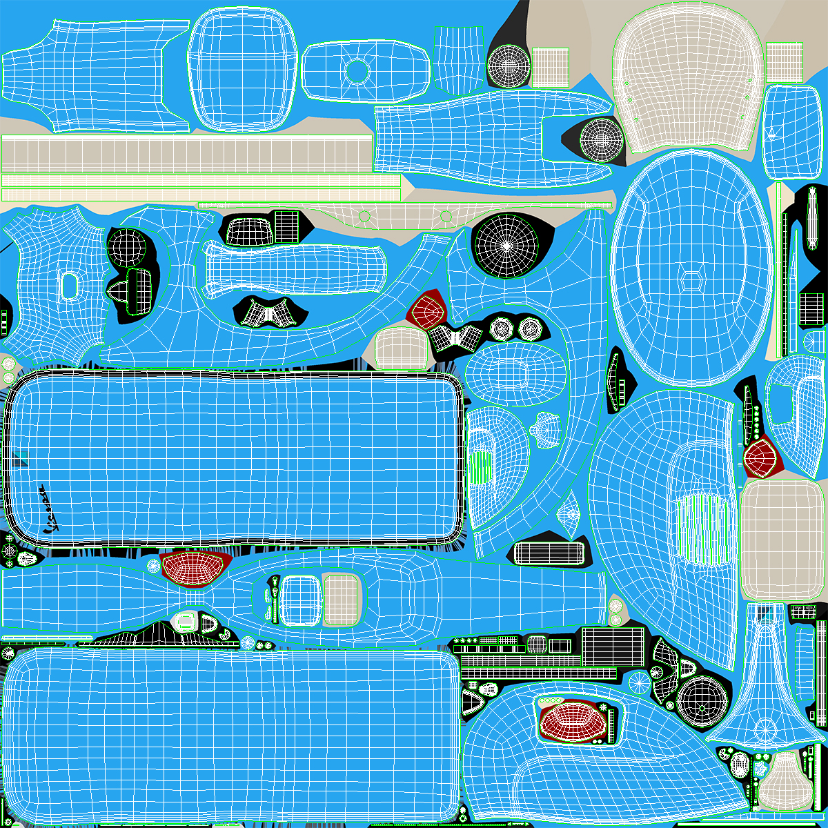 Classic Scooter Vespa 125 Blue Rigged 3D