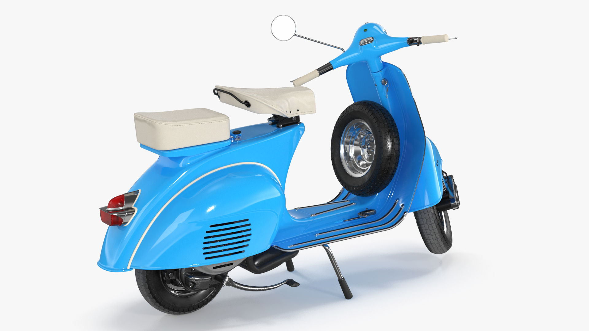 Classic Scooter Vespa 125 Blue Rigged 3D