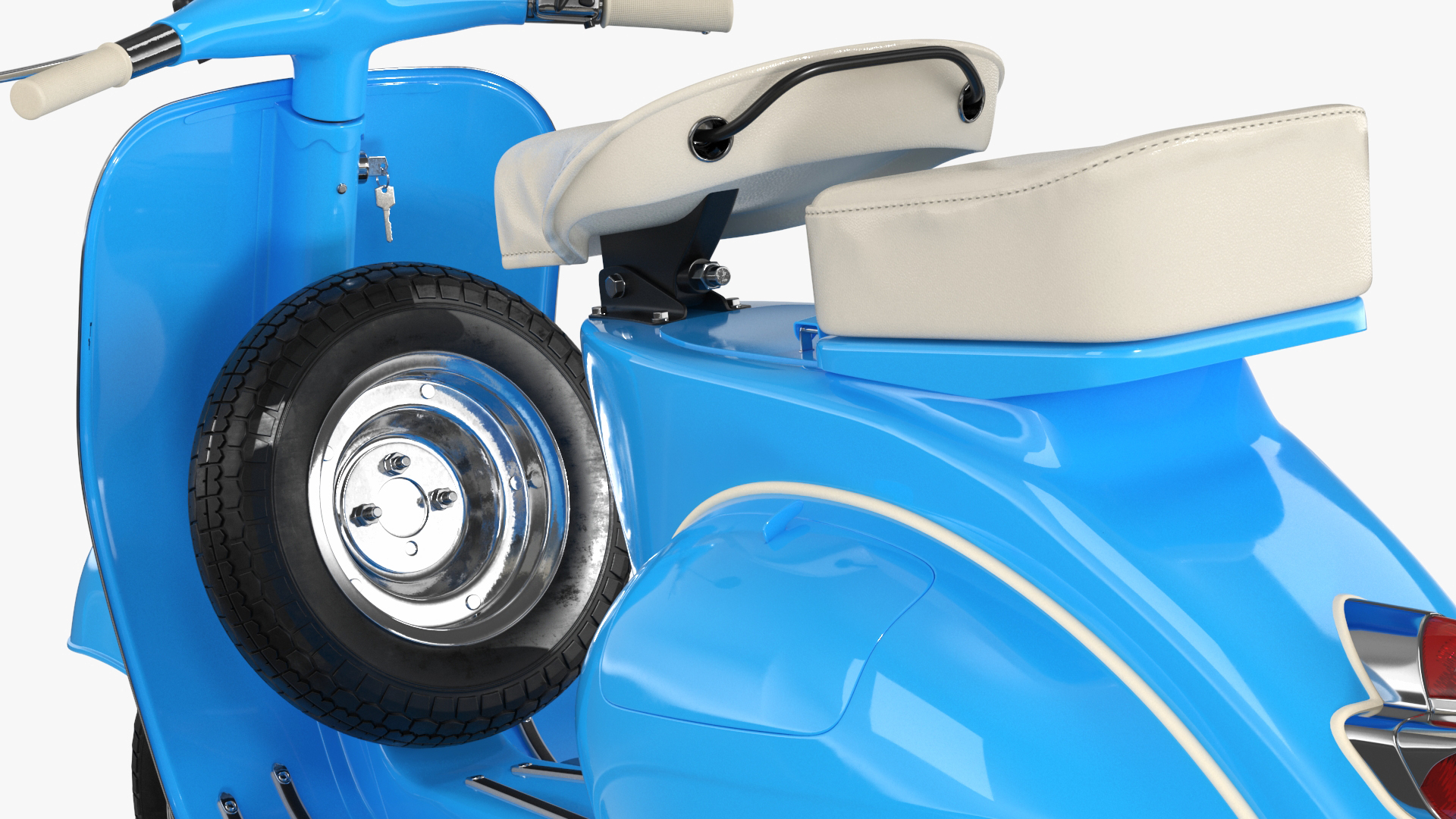 Classic Scooter Vespa 125 Blue Rigged 3D