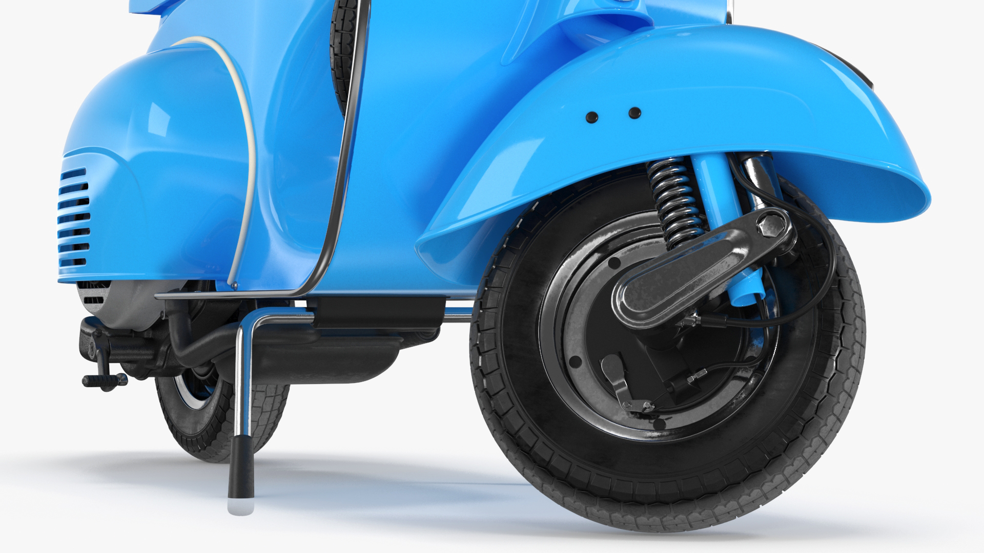 Classic Scooter Vespa 125 Blue Rigged 3D