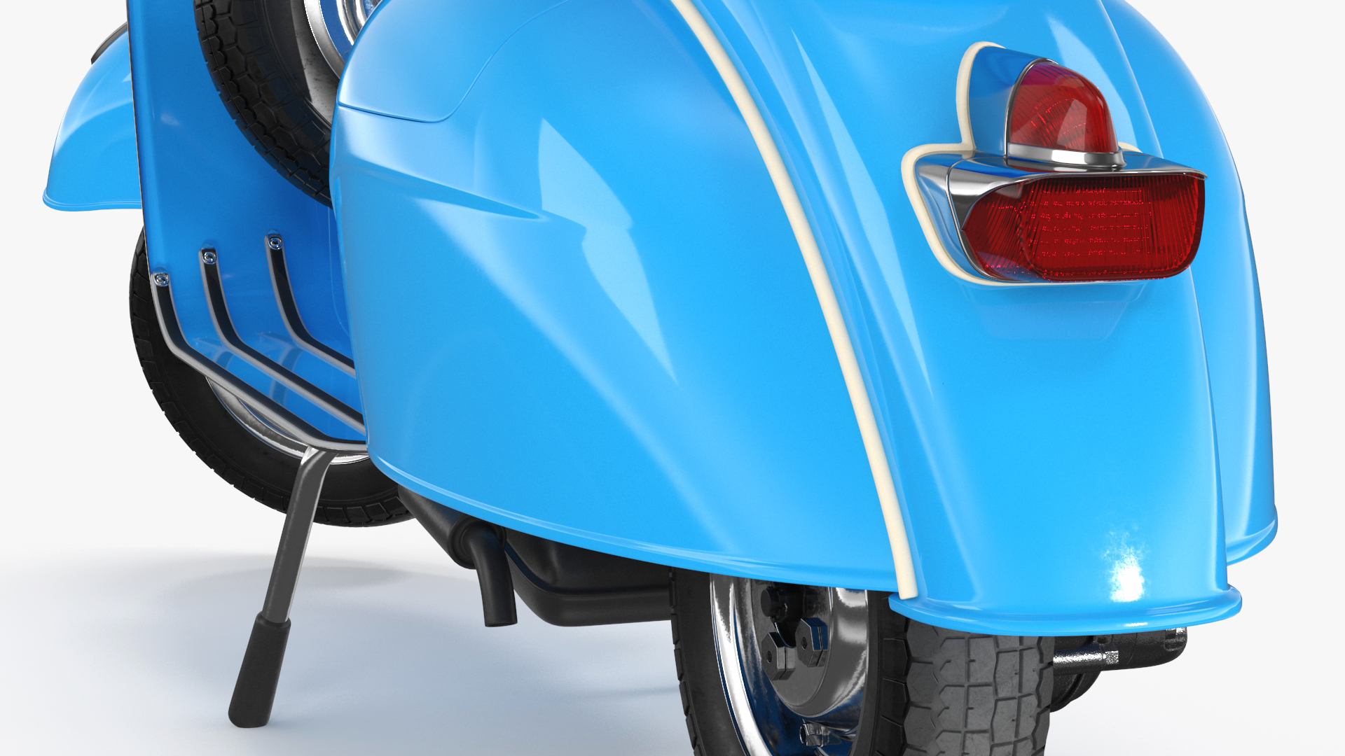 Classic Scooter Vespa 125 Blue Rigged 3D