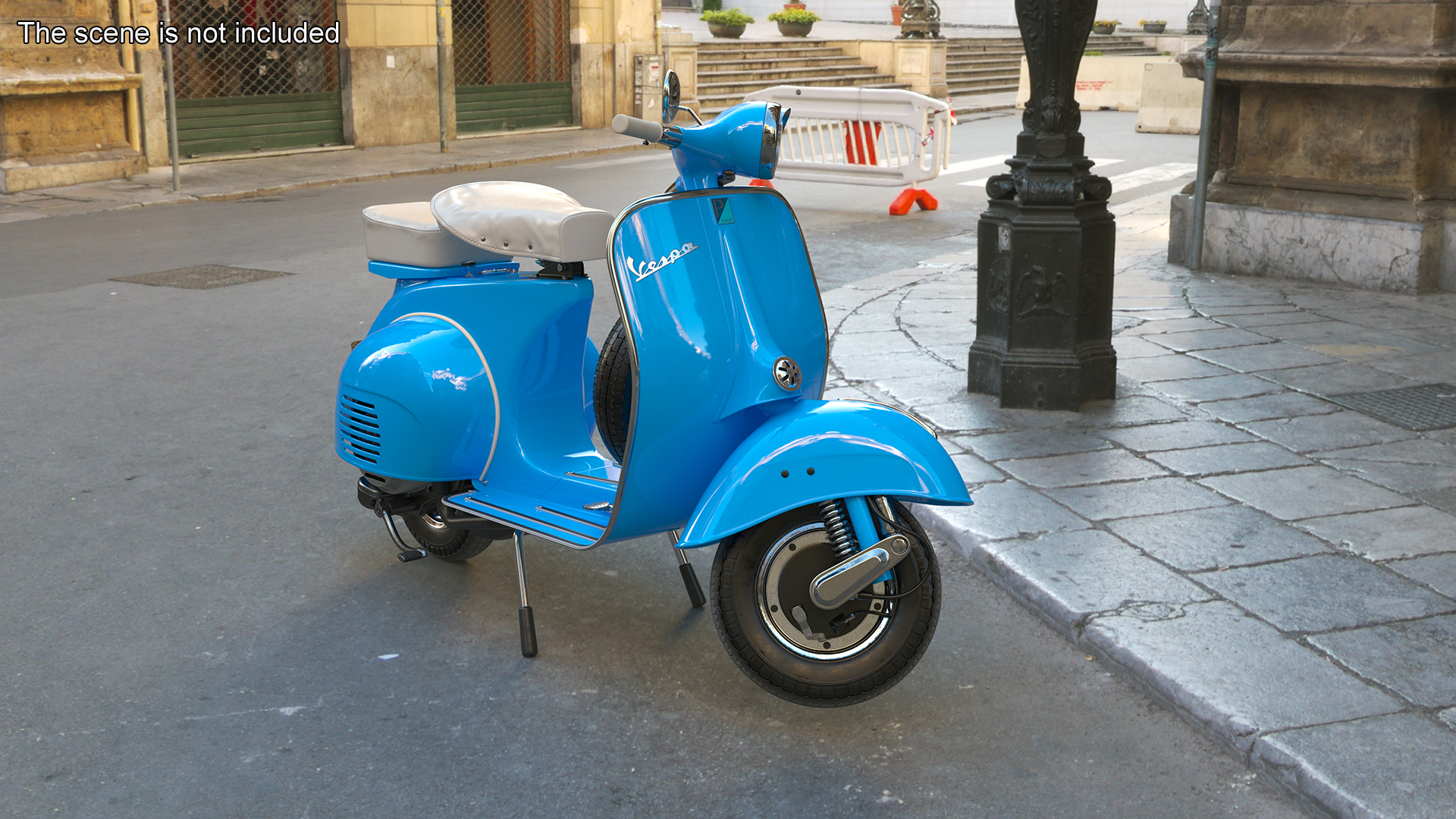 Classic Scooter Vespa 125 Blue Rigged 3D