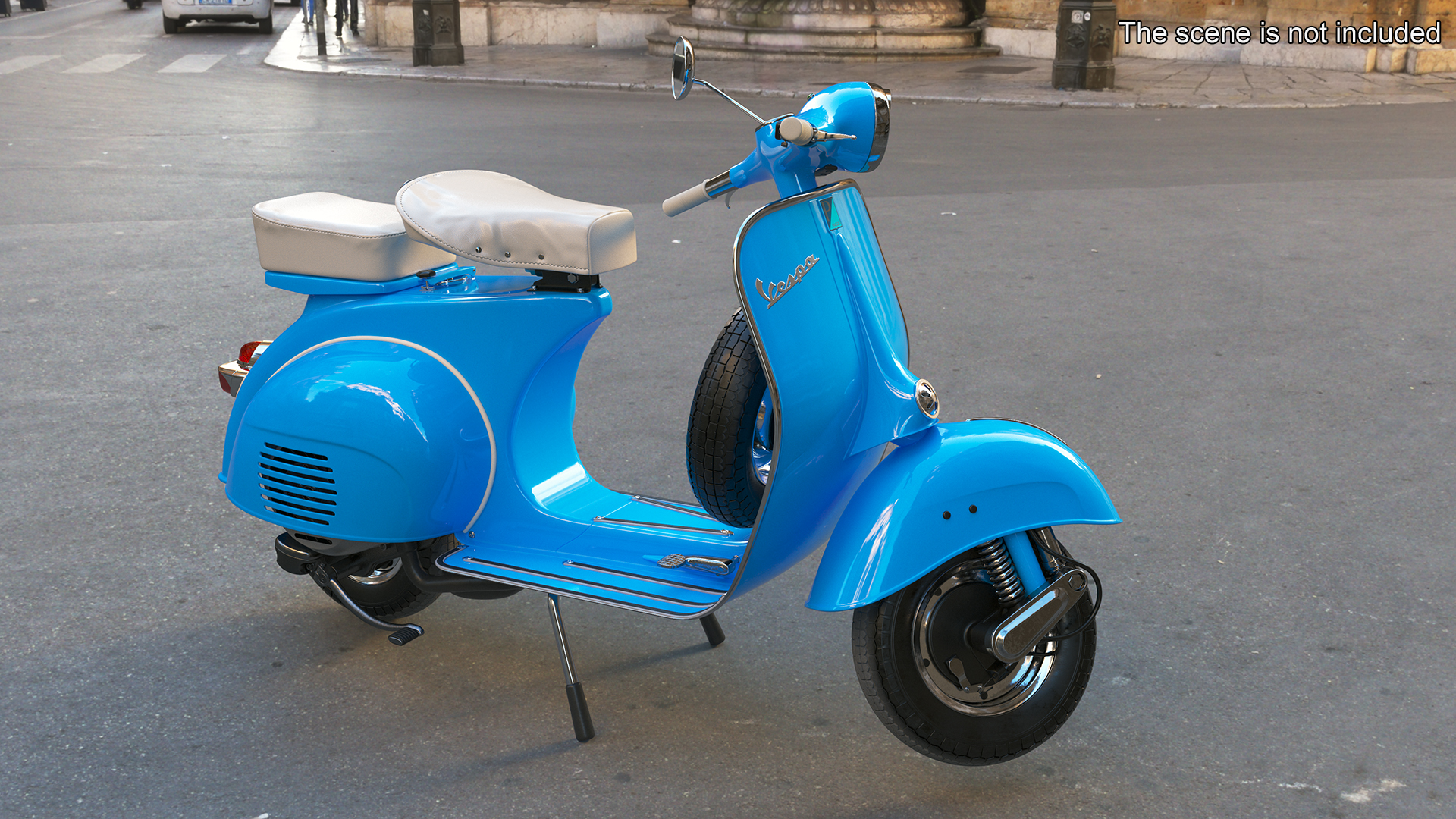 Classic Scooter Vespa 125 Blue Rigged 3D
