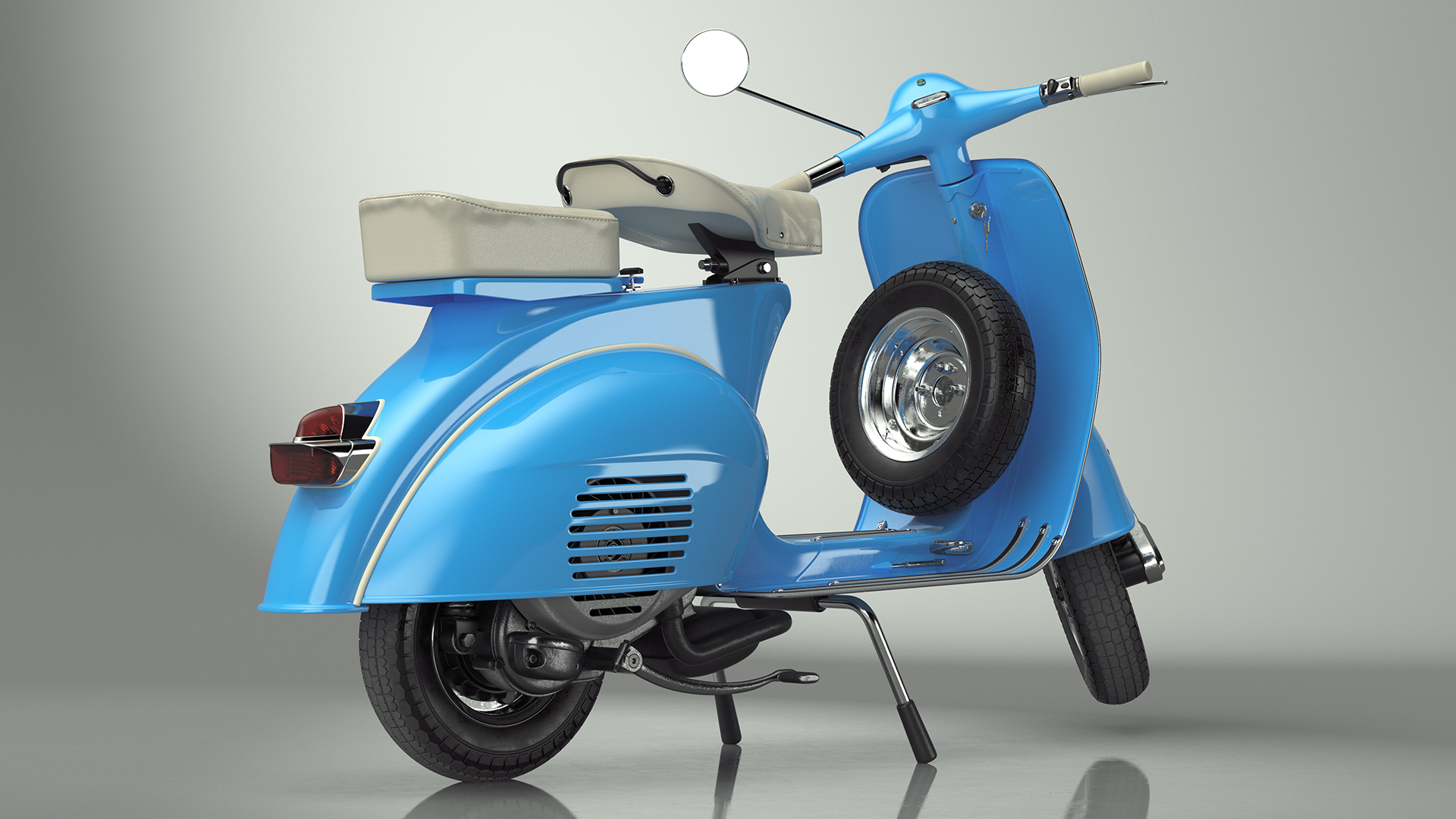 Classic Scooter Vespa 125 Blue Rigged 3D