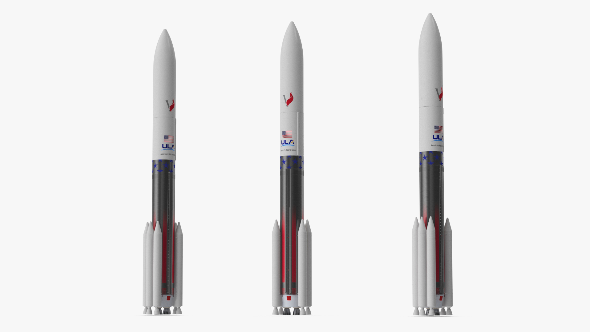 Single Core Vulcan Centaur with Six Solid Rocket Boosters 3D