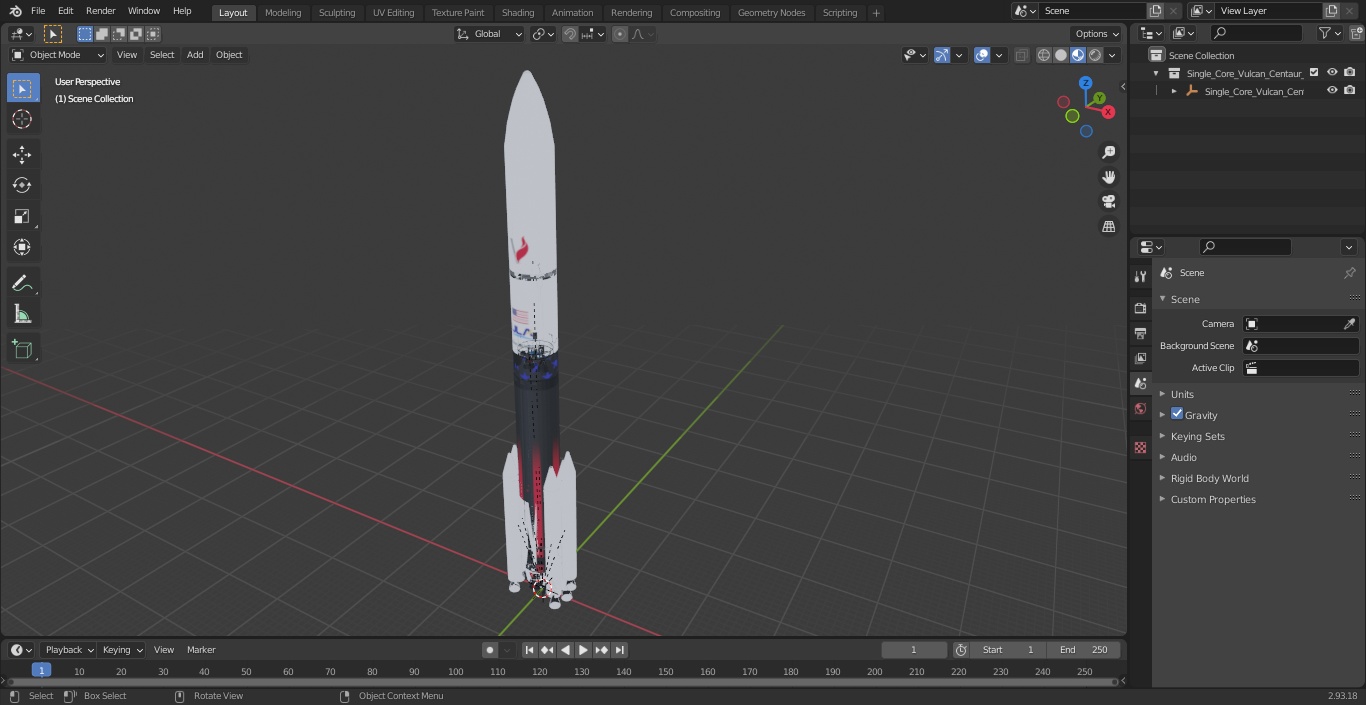 Single Core Vulcan Centaur with Six Solid Rocket Boosters 3D