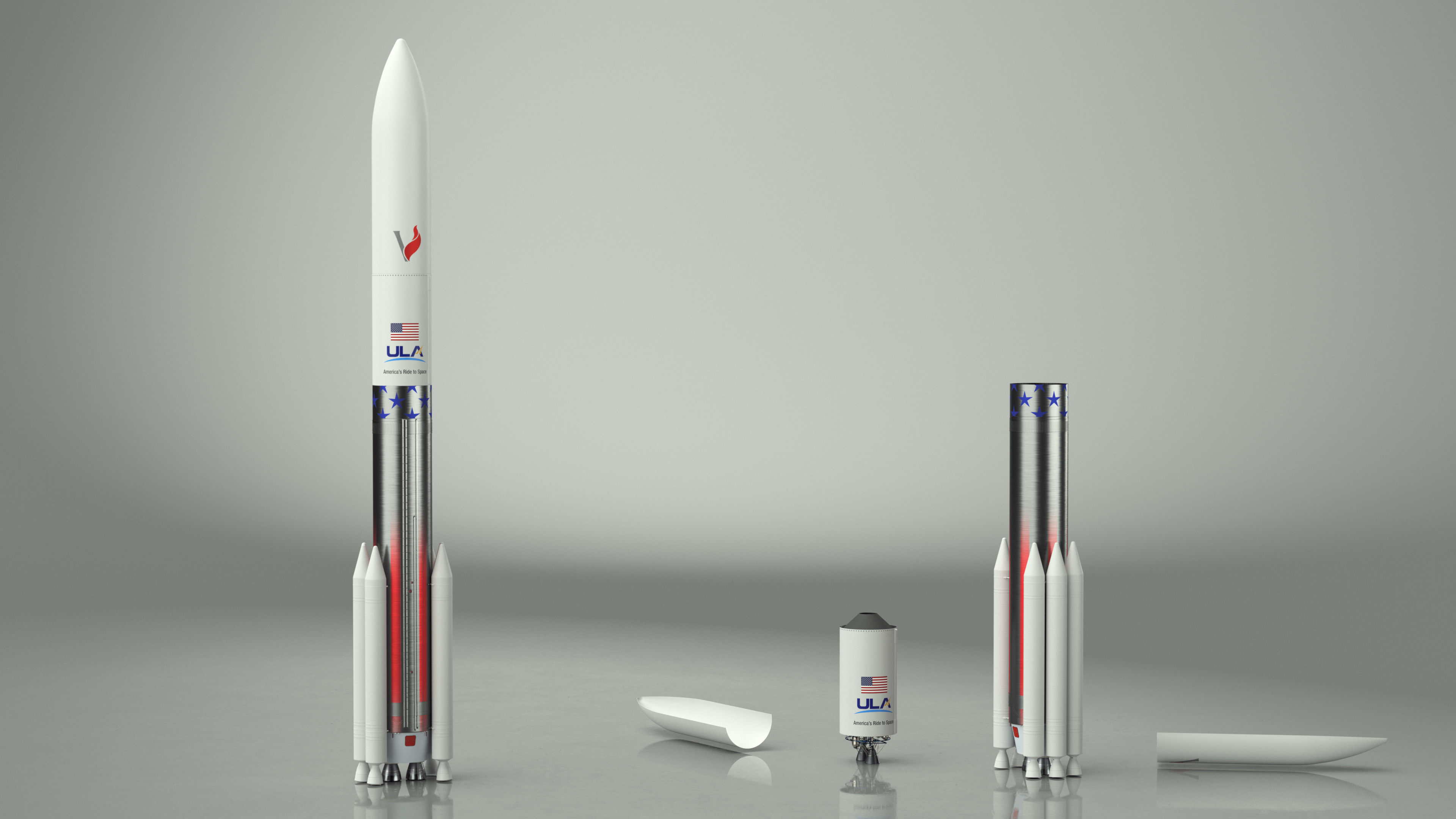 Single Core Vulcan Centaur with Six Solid Rocket Boosters 3D