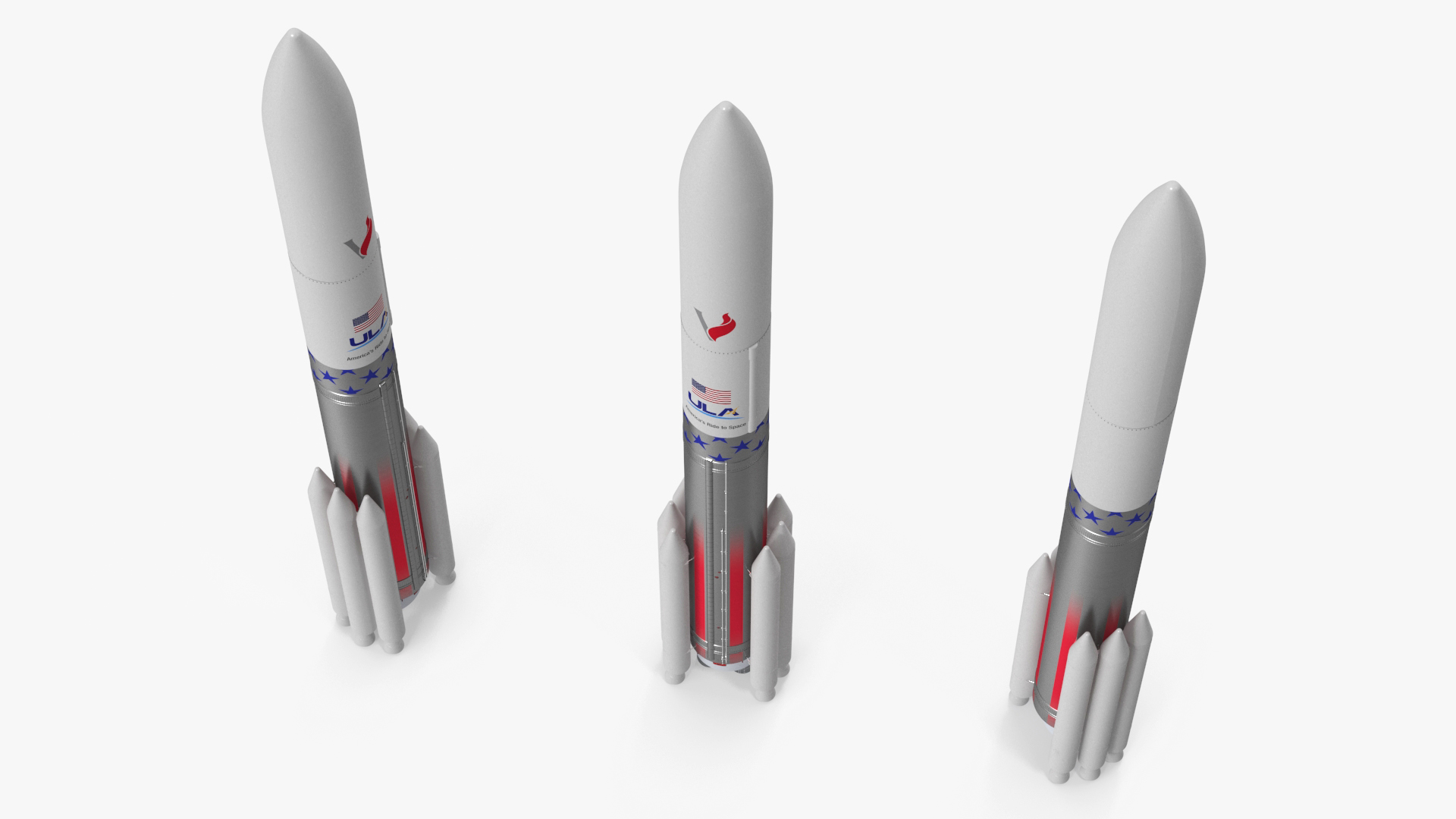 Single Core Vulcan Centaur with Six Solid Rocket Boosters 3D