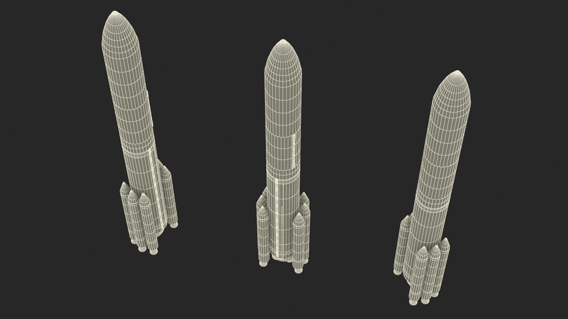 Single Core Vulcan Centaur with Six Solid Rocket Boosters 3D