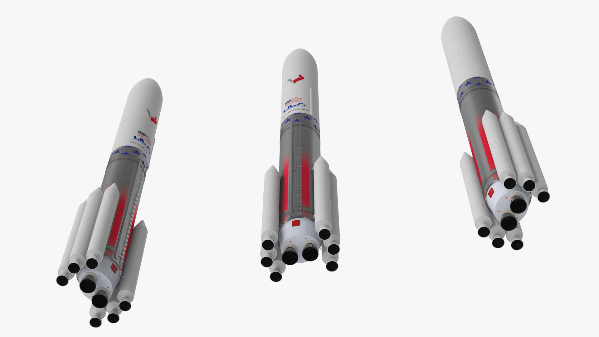 Single Core Vulcan Centaur with Six Solid Rocket Boosters 3D
