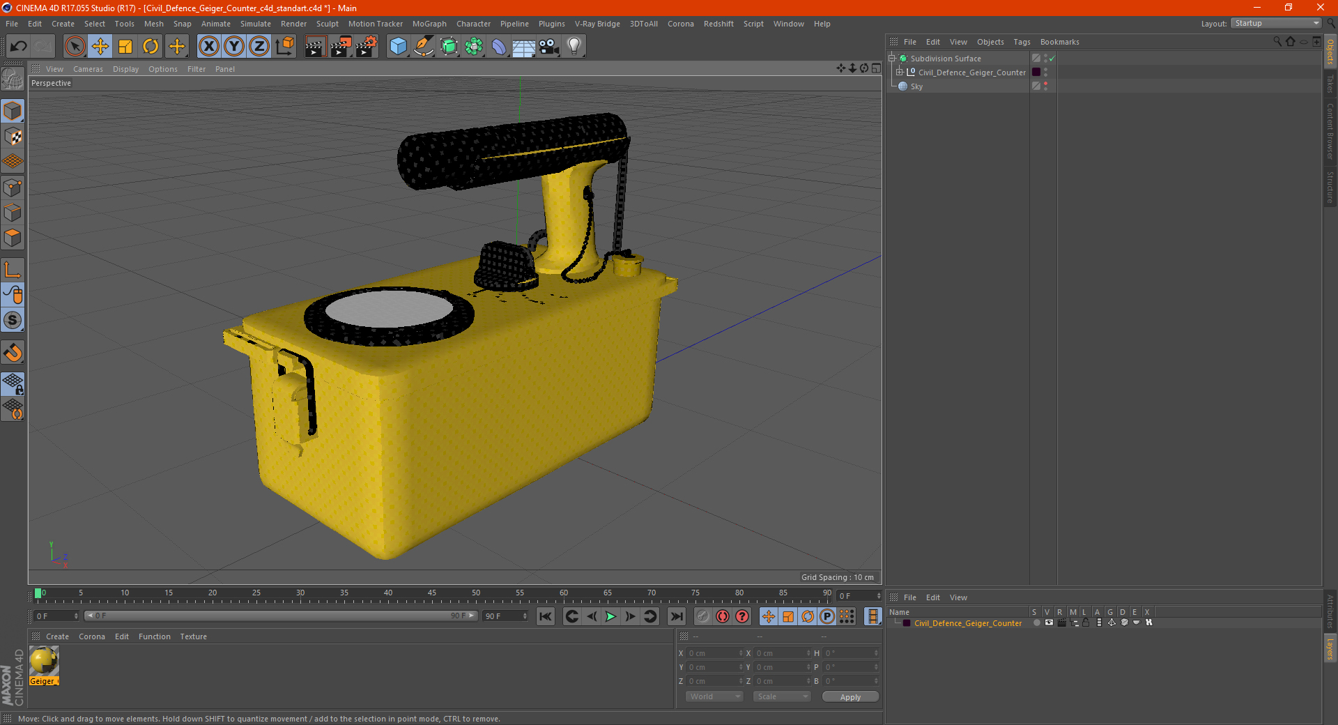 3D Civil Defence Geiger Counter model