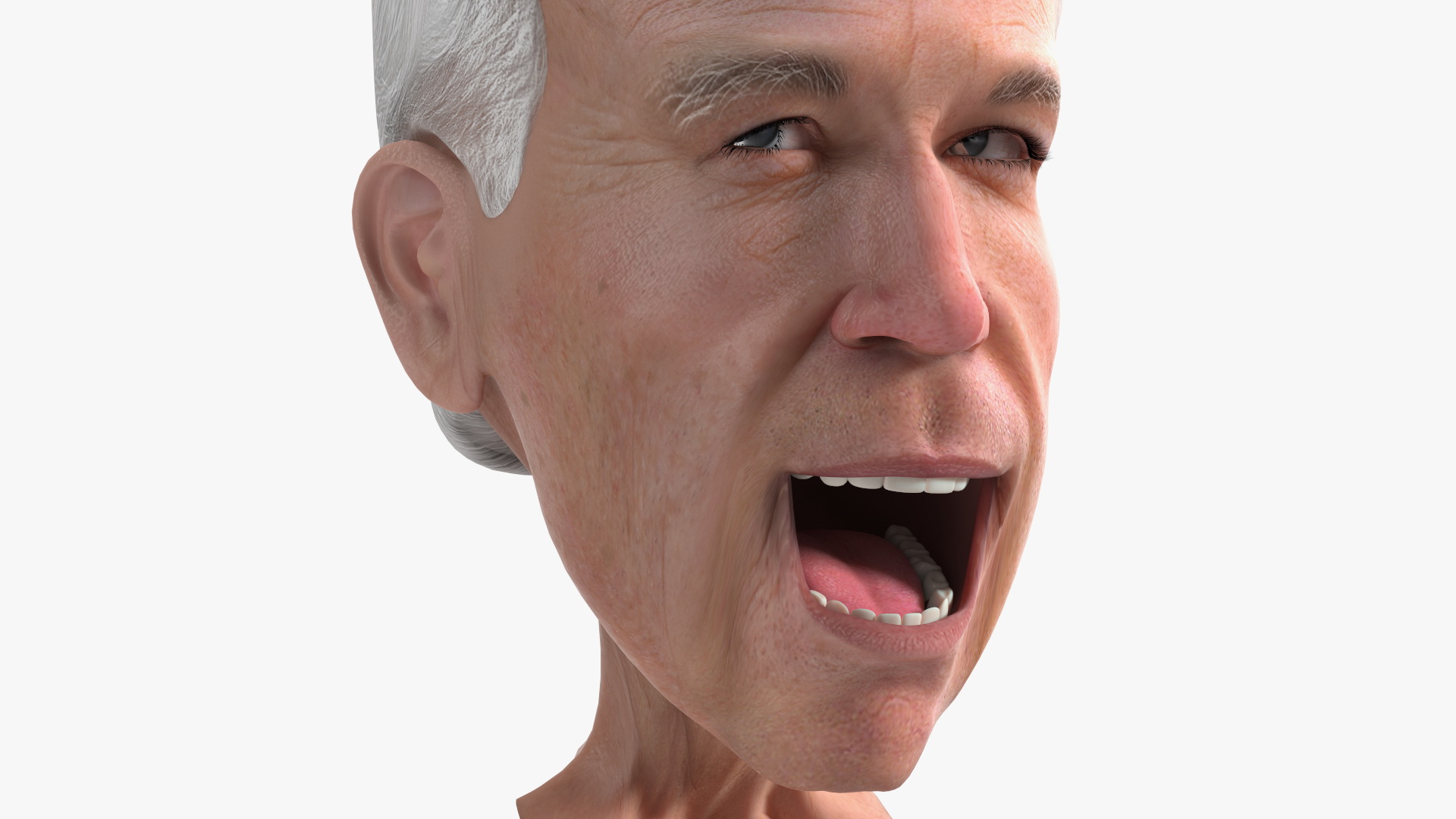 Cartoon Joe Biden Head Rigged 3D model