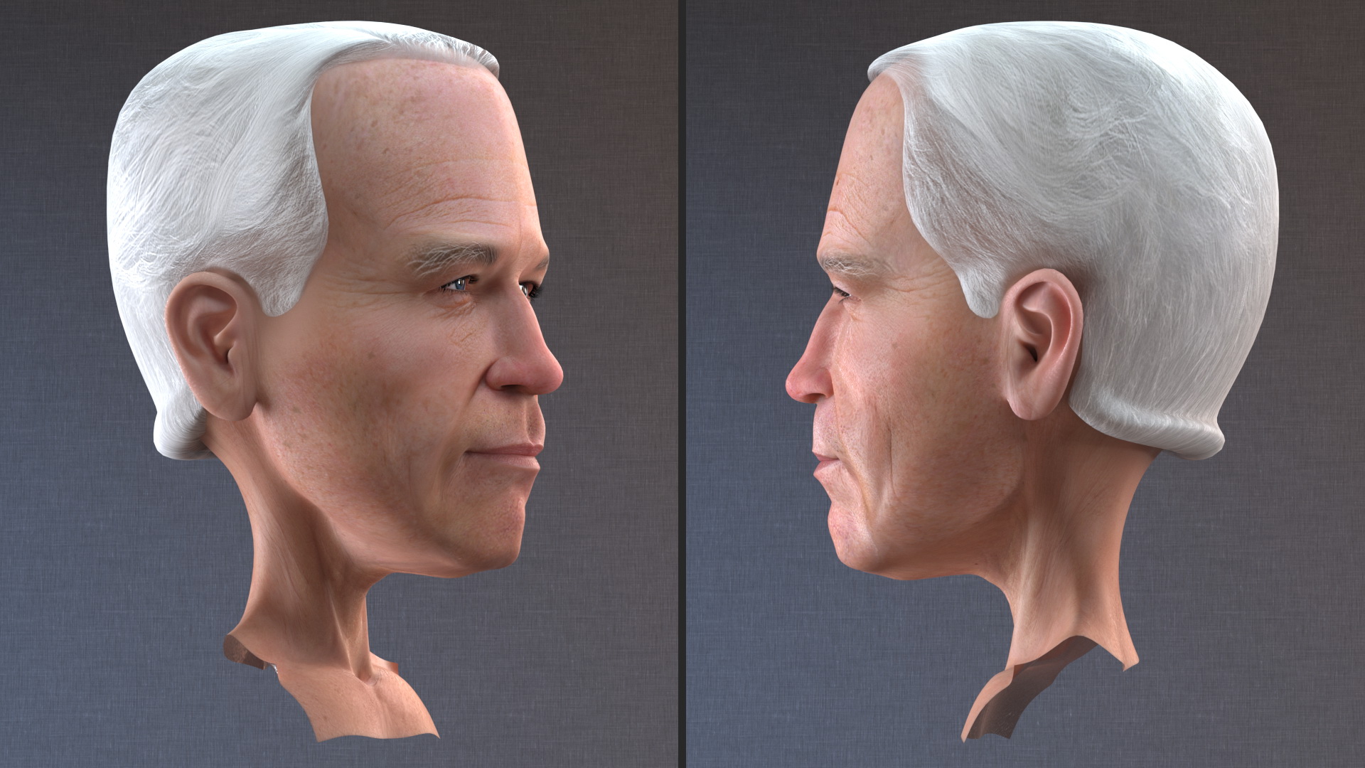 Cartoon Joe Biden Head Rigged 3D model