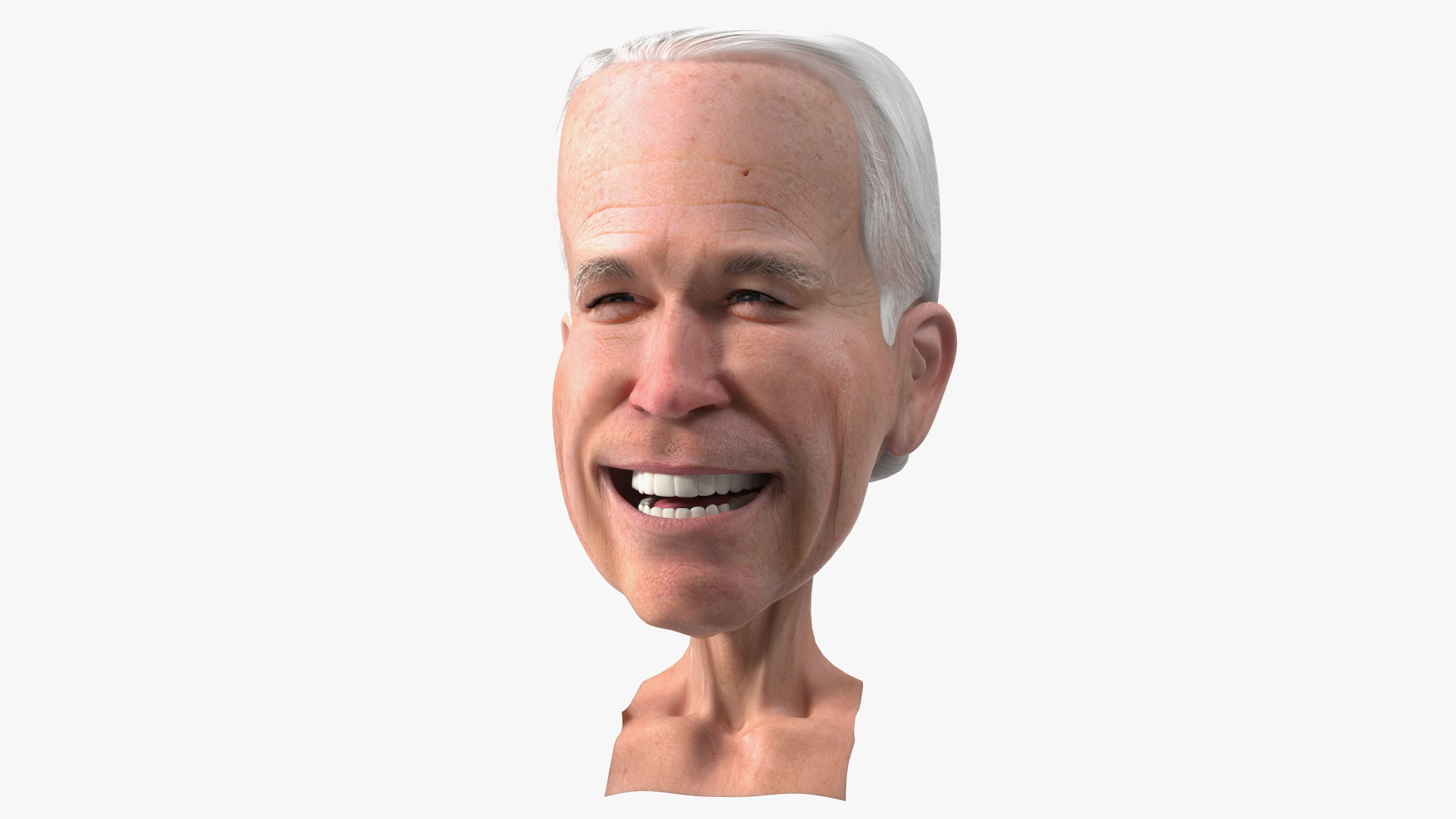 Cartoon Joe Biden Head Rigged 3D model