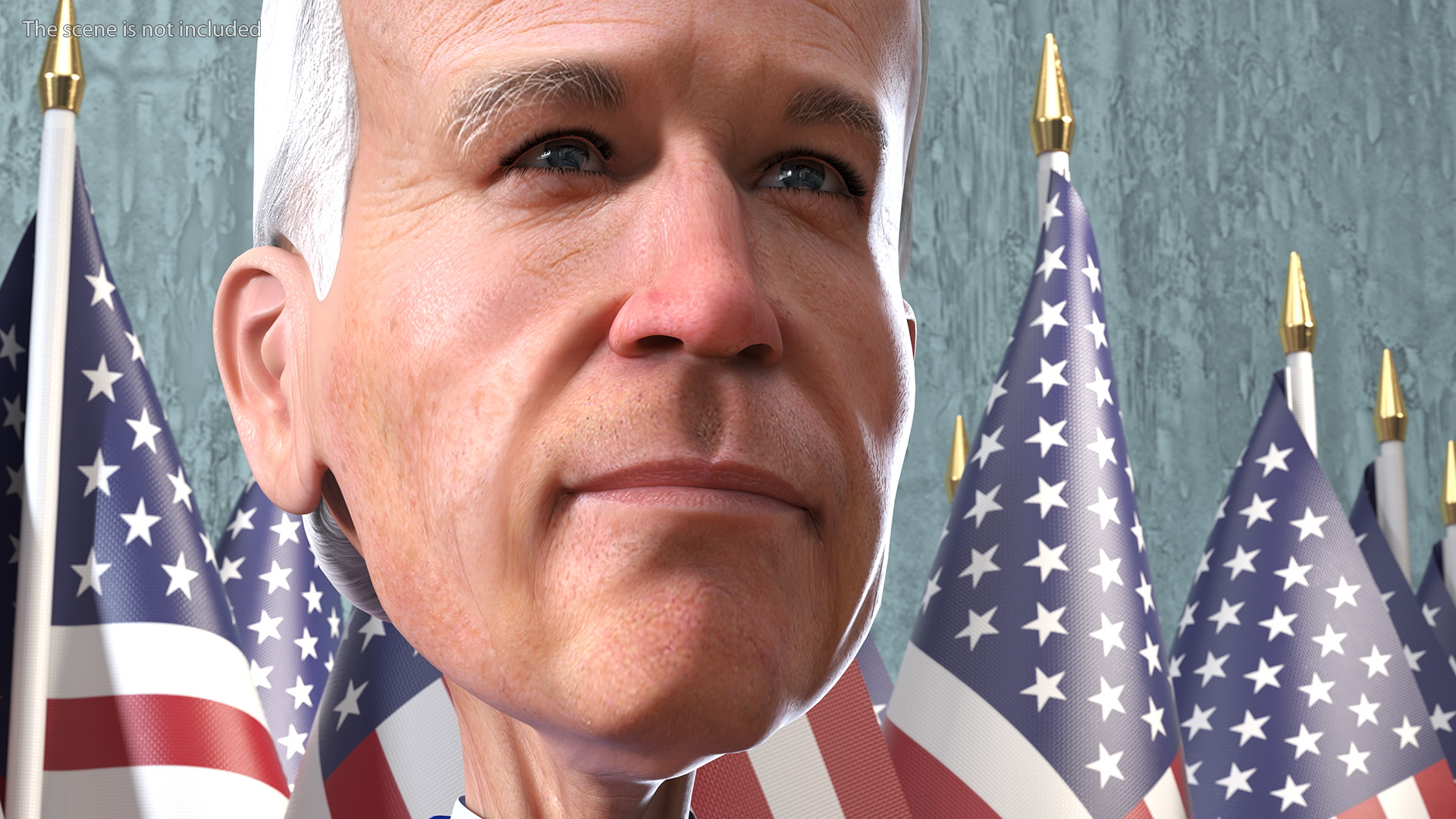 Cartoon Joe Biden Head Rigged 3D model