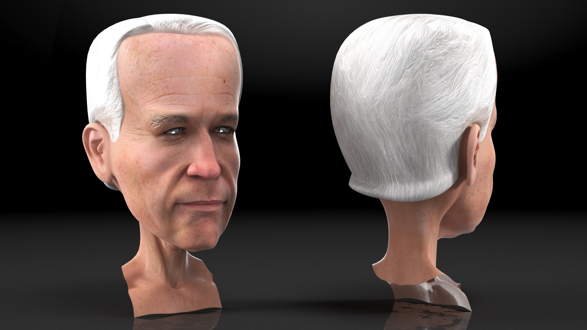 Cartoon Joe Biden Head Rigged 3D model