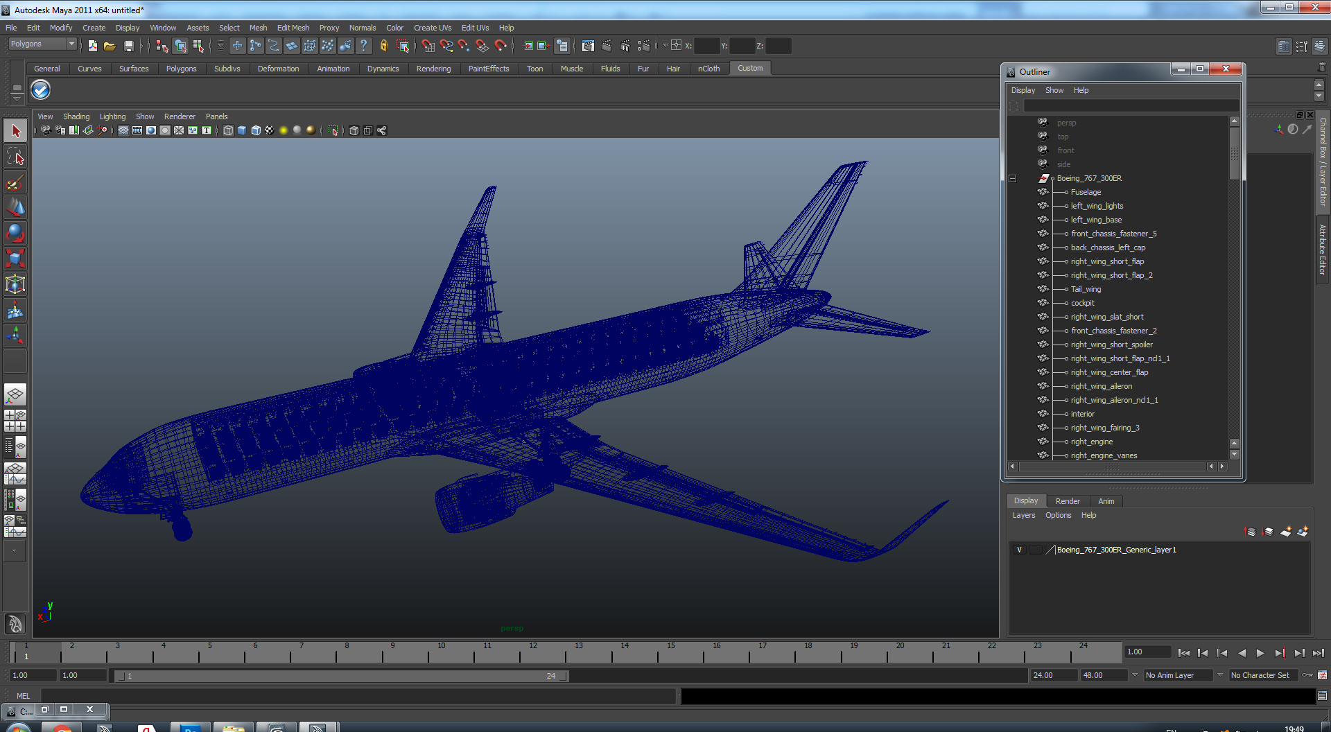 Boeing 767 300ER Generic 3D model