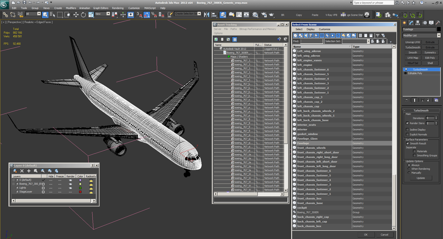 Boeing 767 300ER Generic 3D model