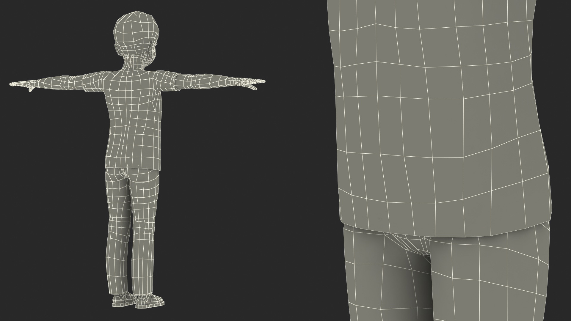 3D Asian Child Boy Home Style T-pose model