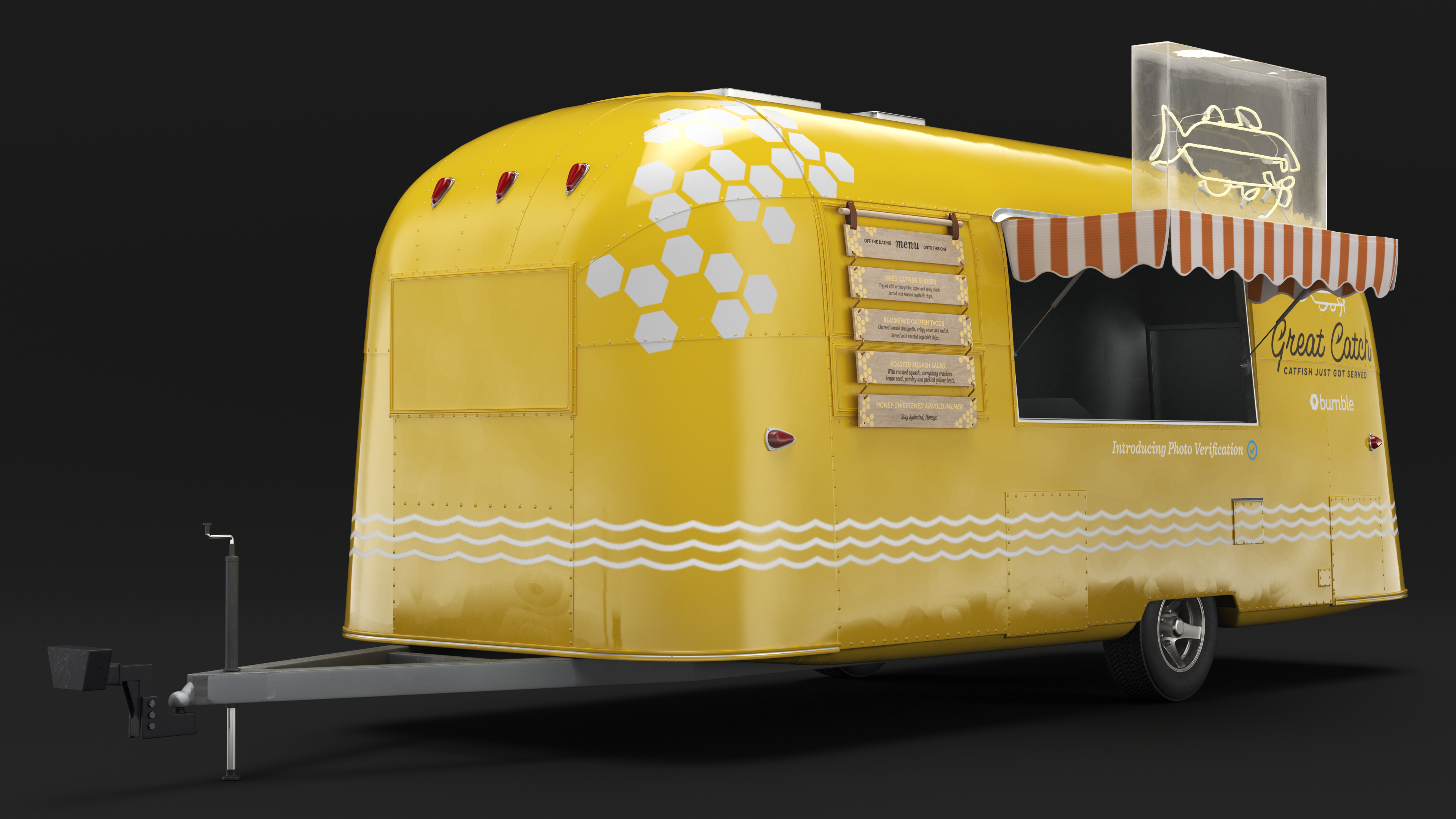 Modern Fish Food Truck Yellow, view 9
