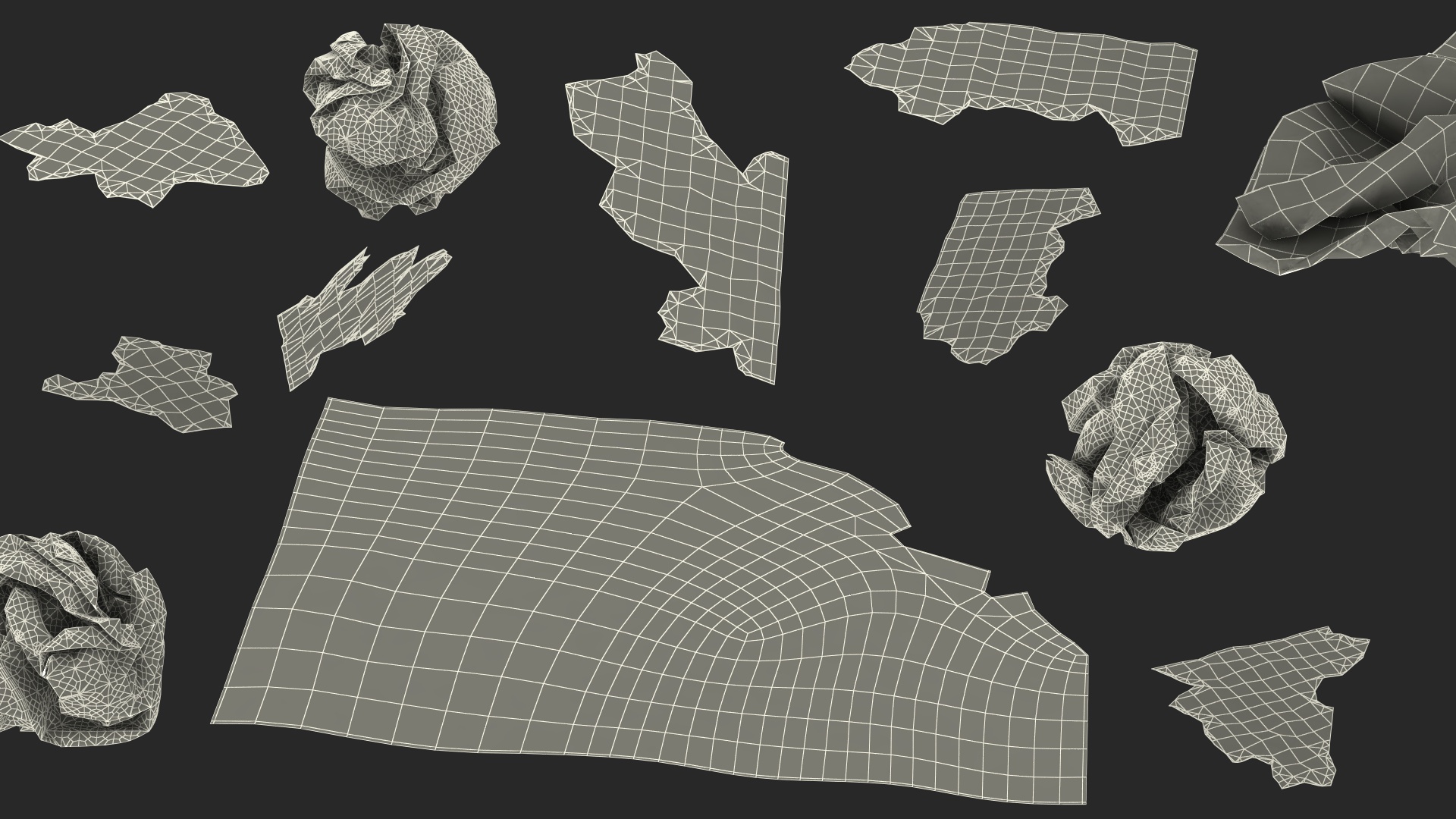 3D Trash Bag Full of Paper model