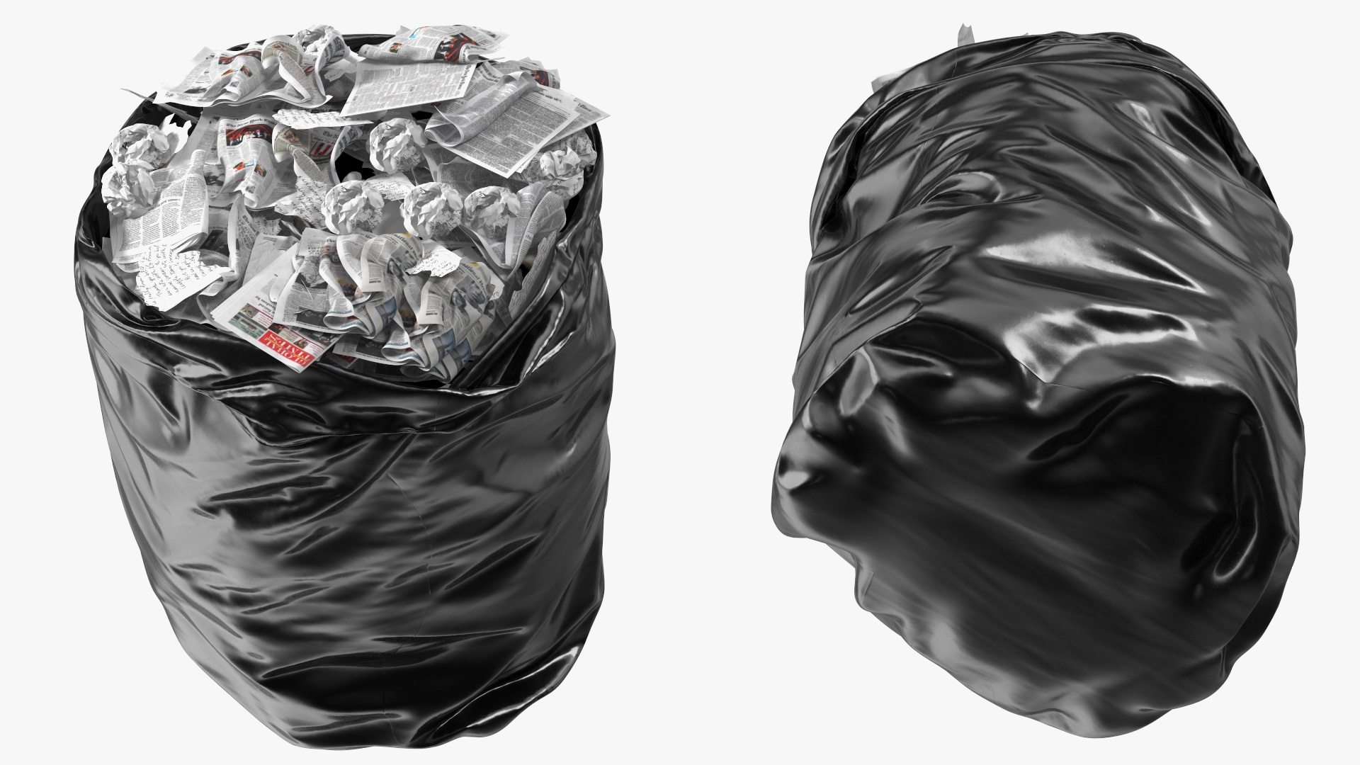 3D Trash Bag Full of Paper model