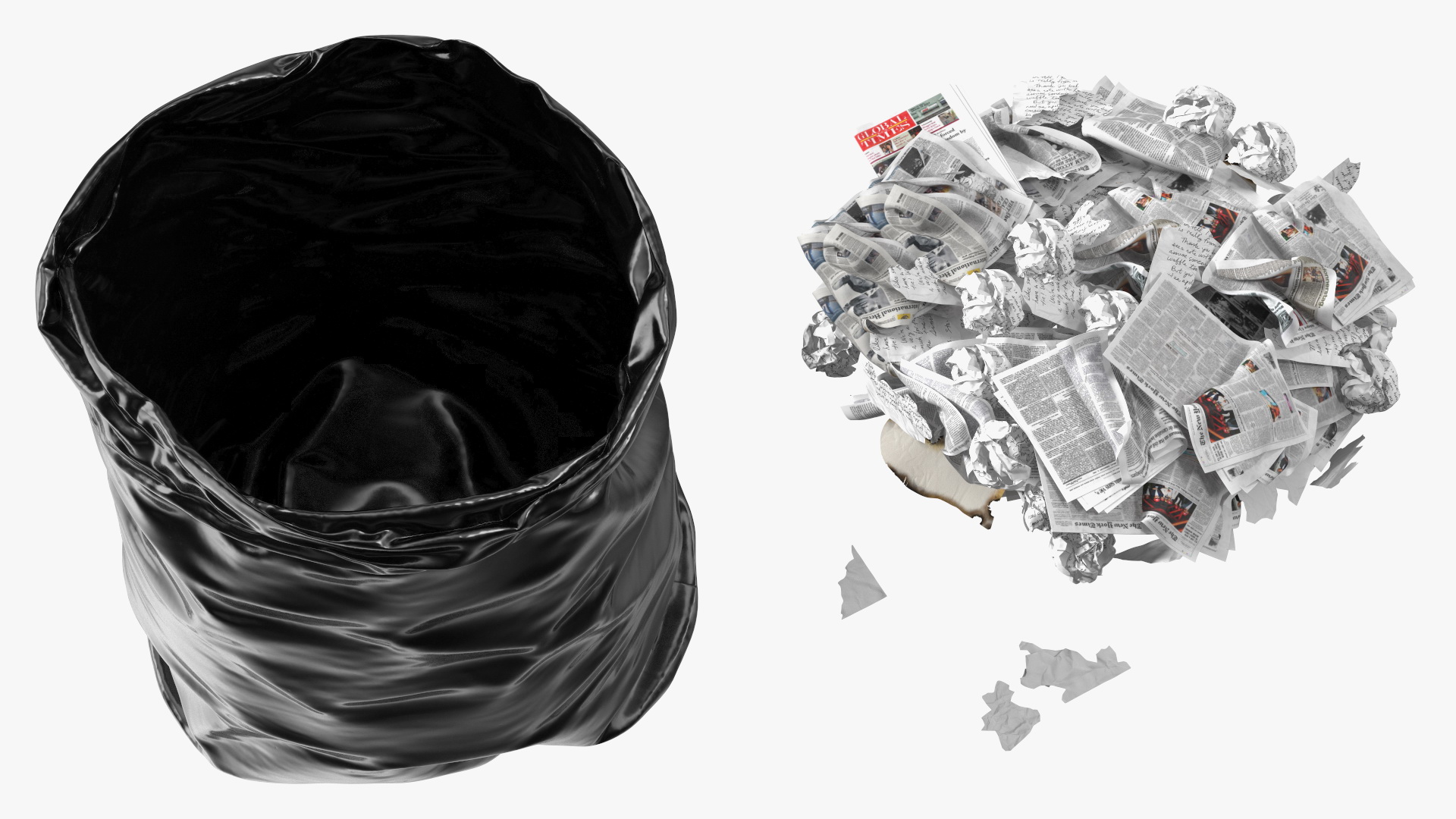 3D Trash Bag Full of Paper model