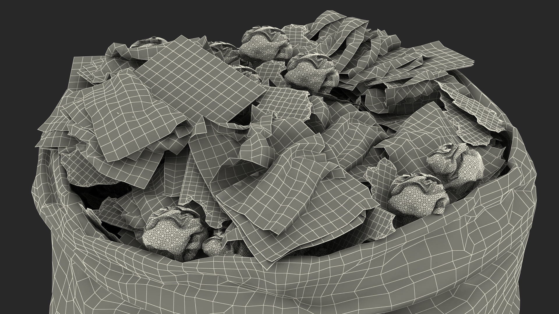3D Trash Bag Full of Paper model