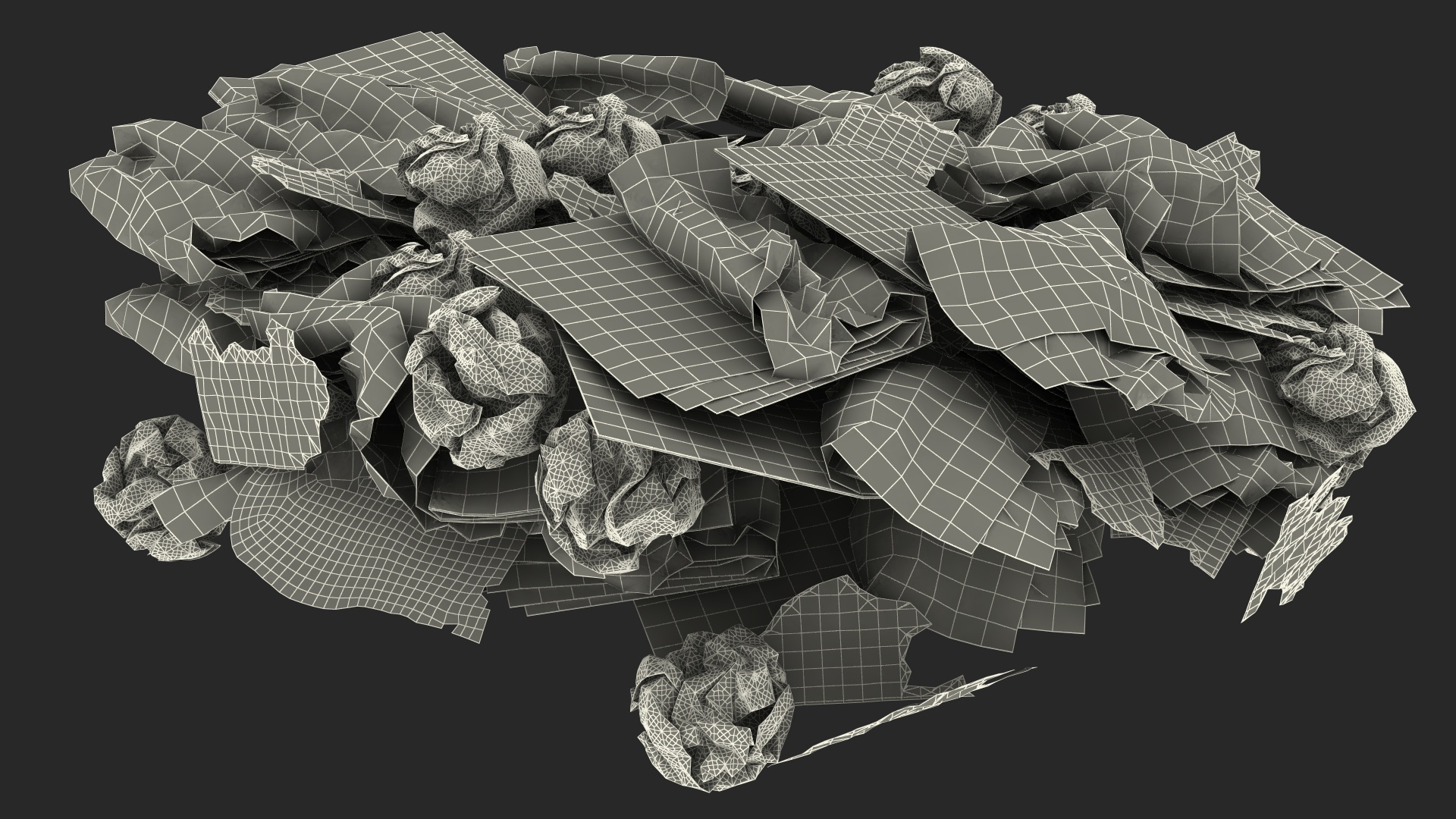 3D Trash Bag Full of Paper model