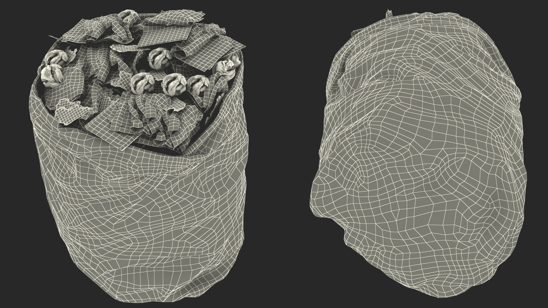 3D Trash Bag Full of Paper model