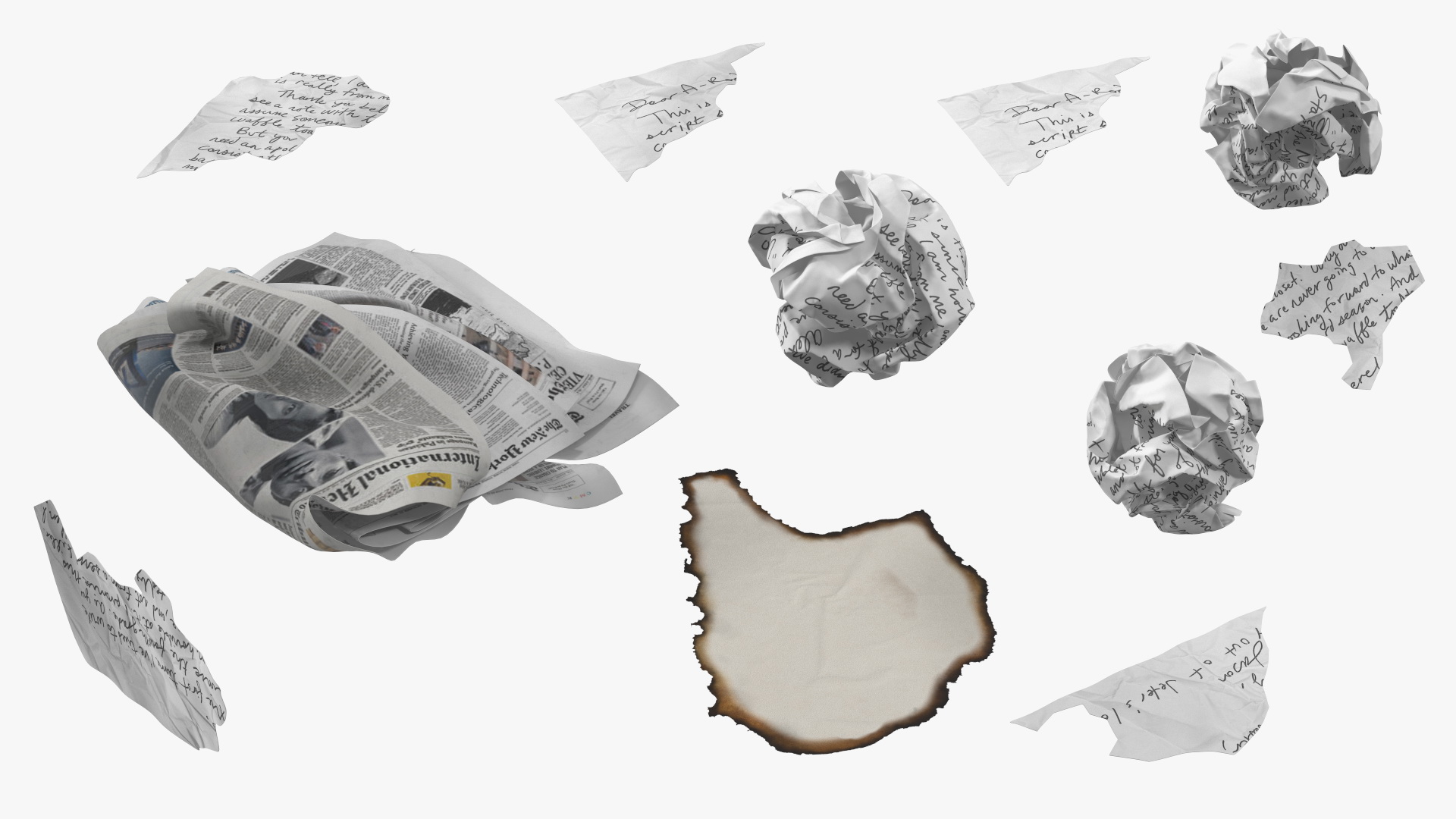 3D Trash Bag Full of Paper model
