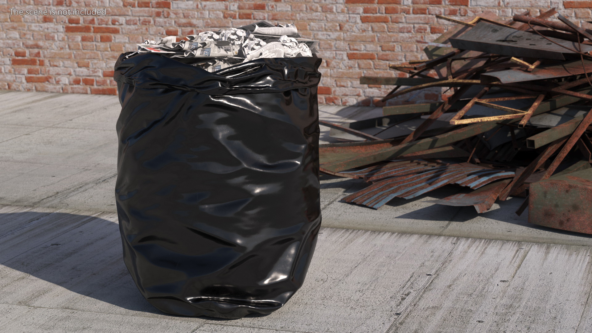 3D Trash Bag Full of Paper model