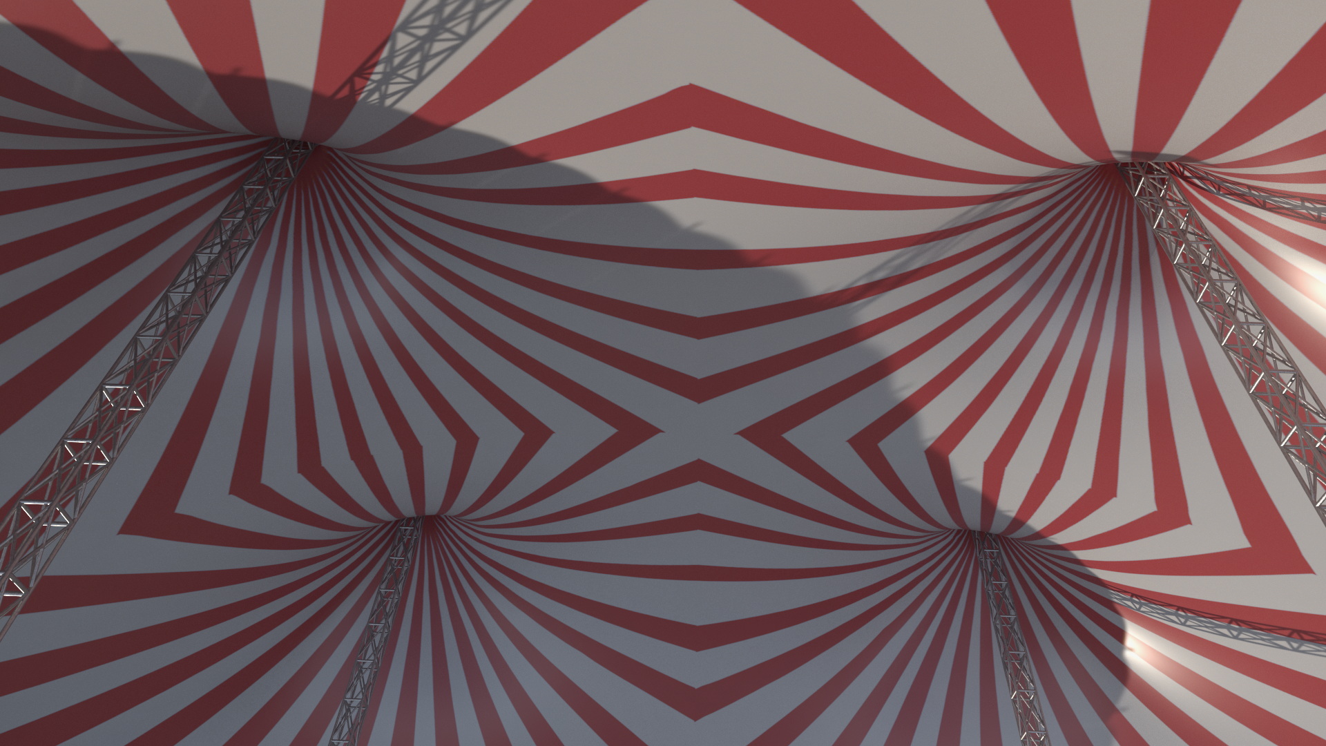 Circus Tent Red White Striped 3D model