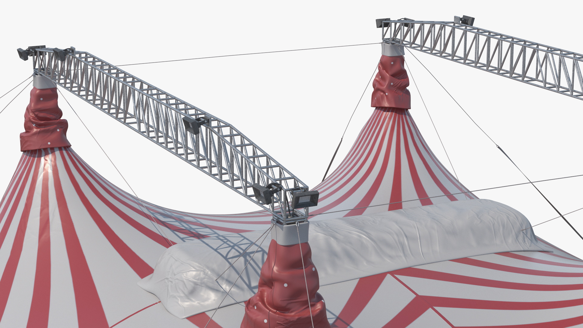 Circus Tent Red White Striped 3D model