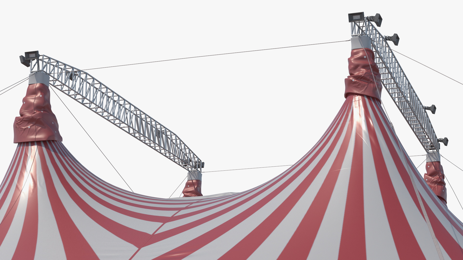Circus Tent Red White Striped 3D model