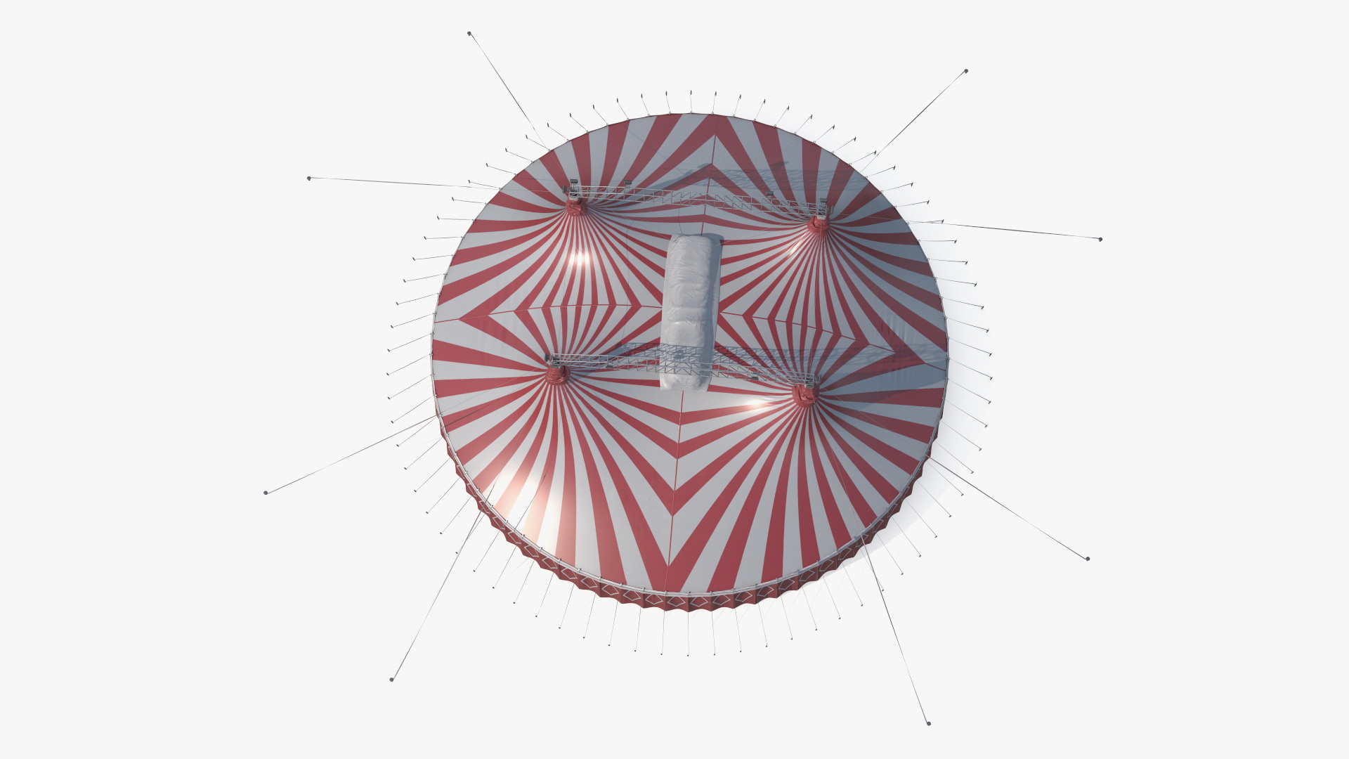Circus Tent Red White Striped 3D model