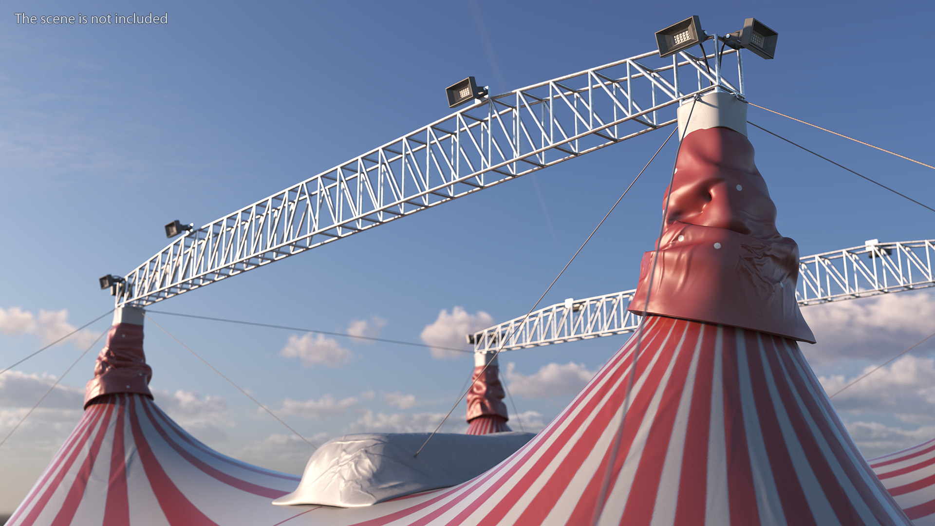 Circus Tent Red White Striped 3D model
