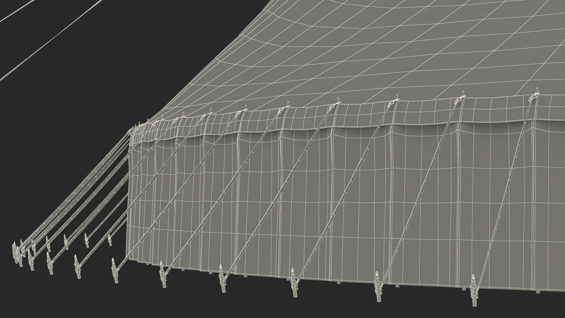 Circus Tent Red White Striped 3D model